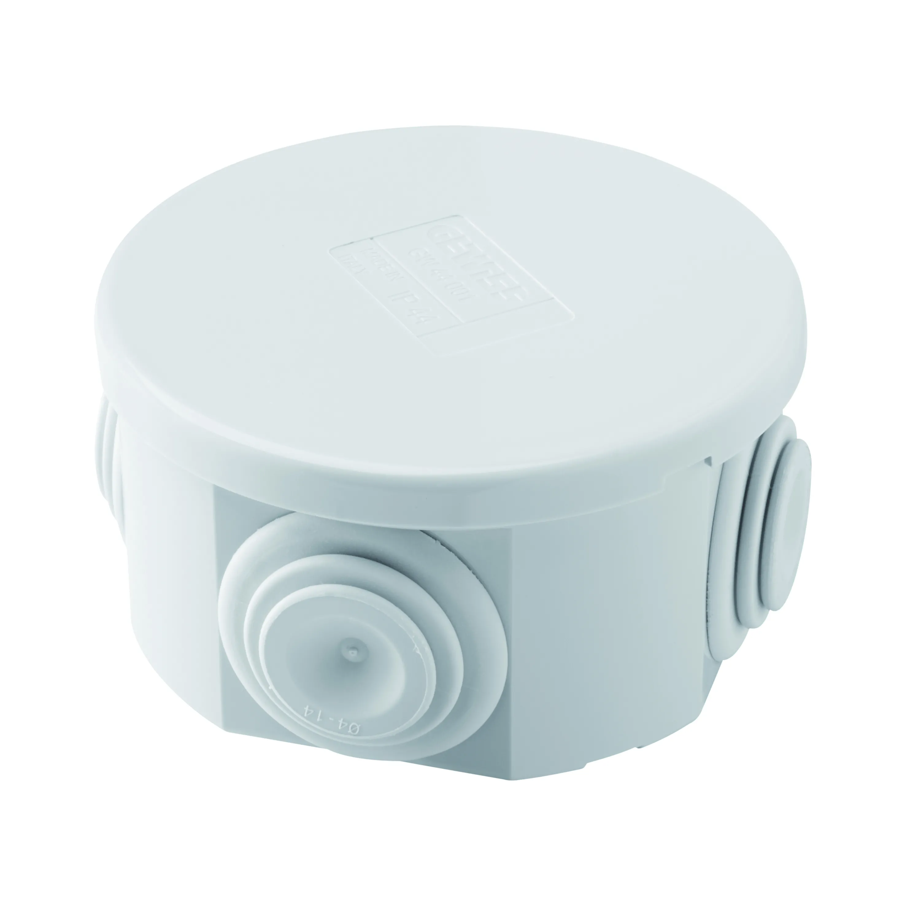 Cutie De Jonctiune Doza Cu Capac Simplu IP44 Dimensiuni Interne Ø 65X35 Pereti Cu Presetupe Gwt 960º Gri Ral 7035 Gewiss GW44051