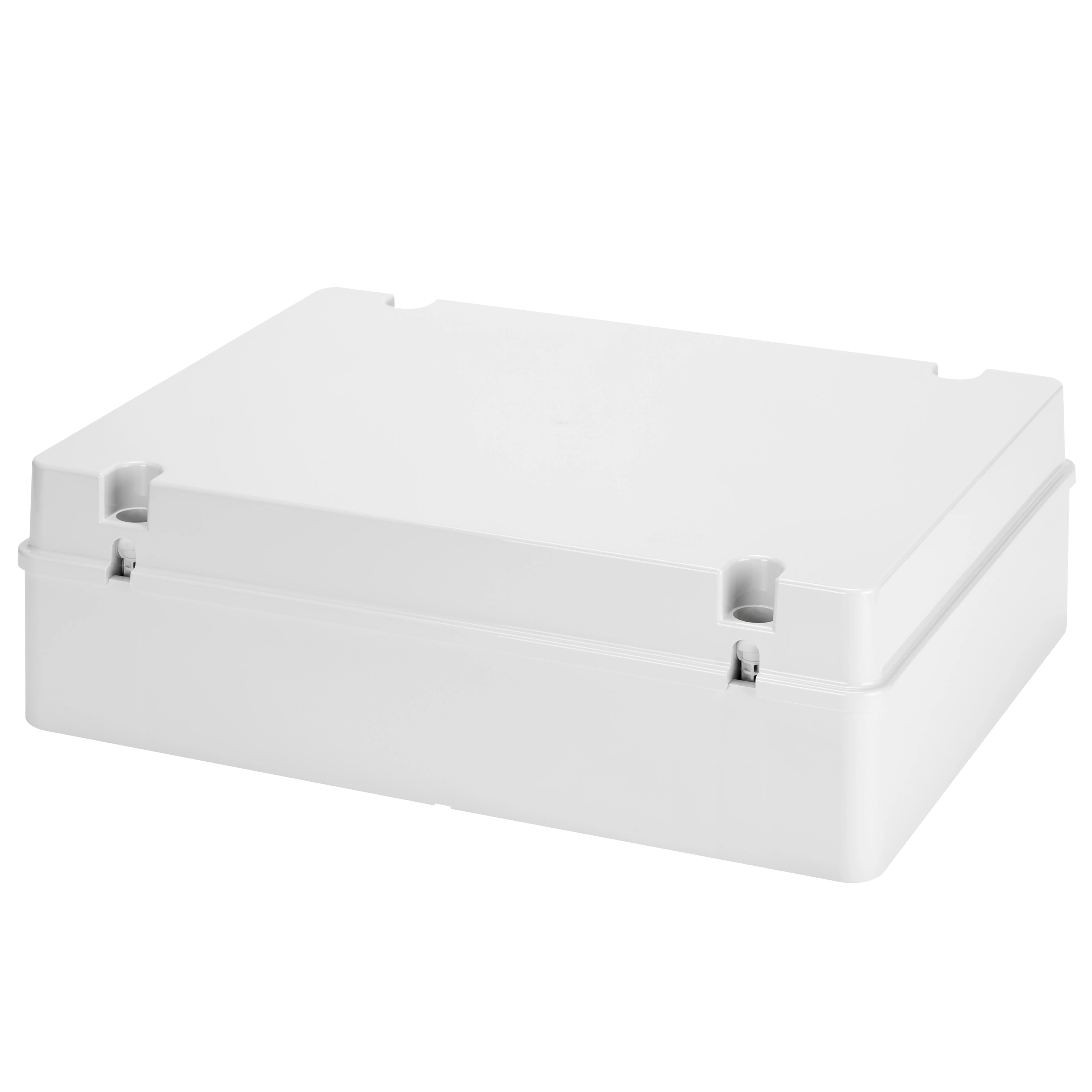 Cutie de jonctiune doza cu capac cu filet simplu ip56 dimensiuni interne 380x300x120 pereti netezi gri ral 7035 gewiss gw44210