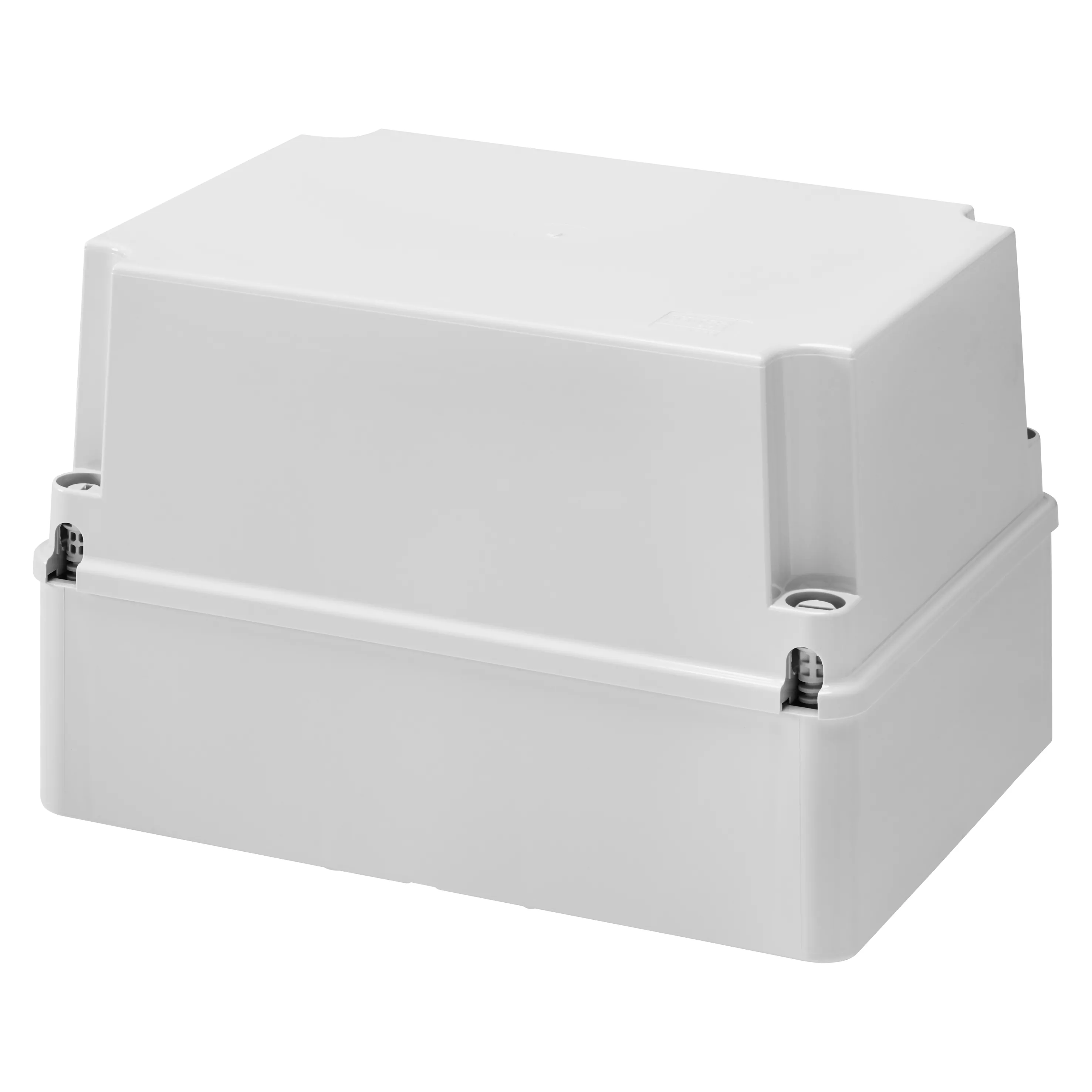 Cutie de jonctiune doza cu capac adanc insurubat ip56 dimensiuni interne 240x190x160 pereti netezi gri ral 7035 gewiss gw44218