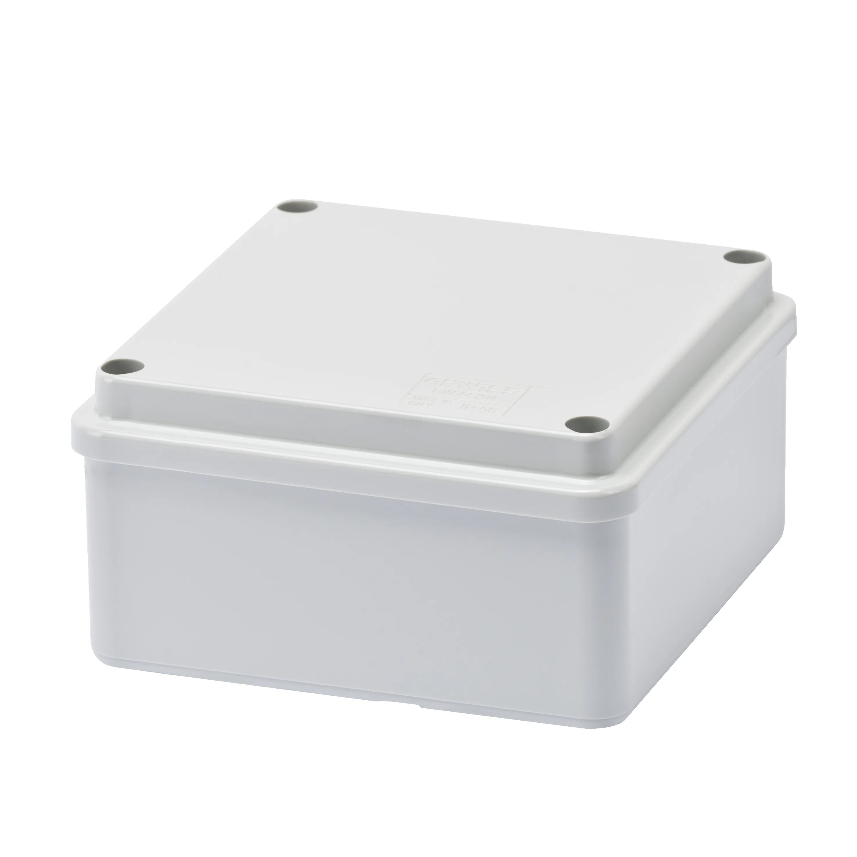 Cutie De Jonctiune Doza Cu Capac Simplu Insurubat IP56 Dimensiuni Interne 100X100X50 Pereti Netezi Gwt 960ºc Gri Ral 7035 Gewiss GW44274