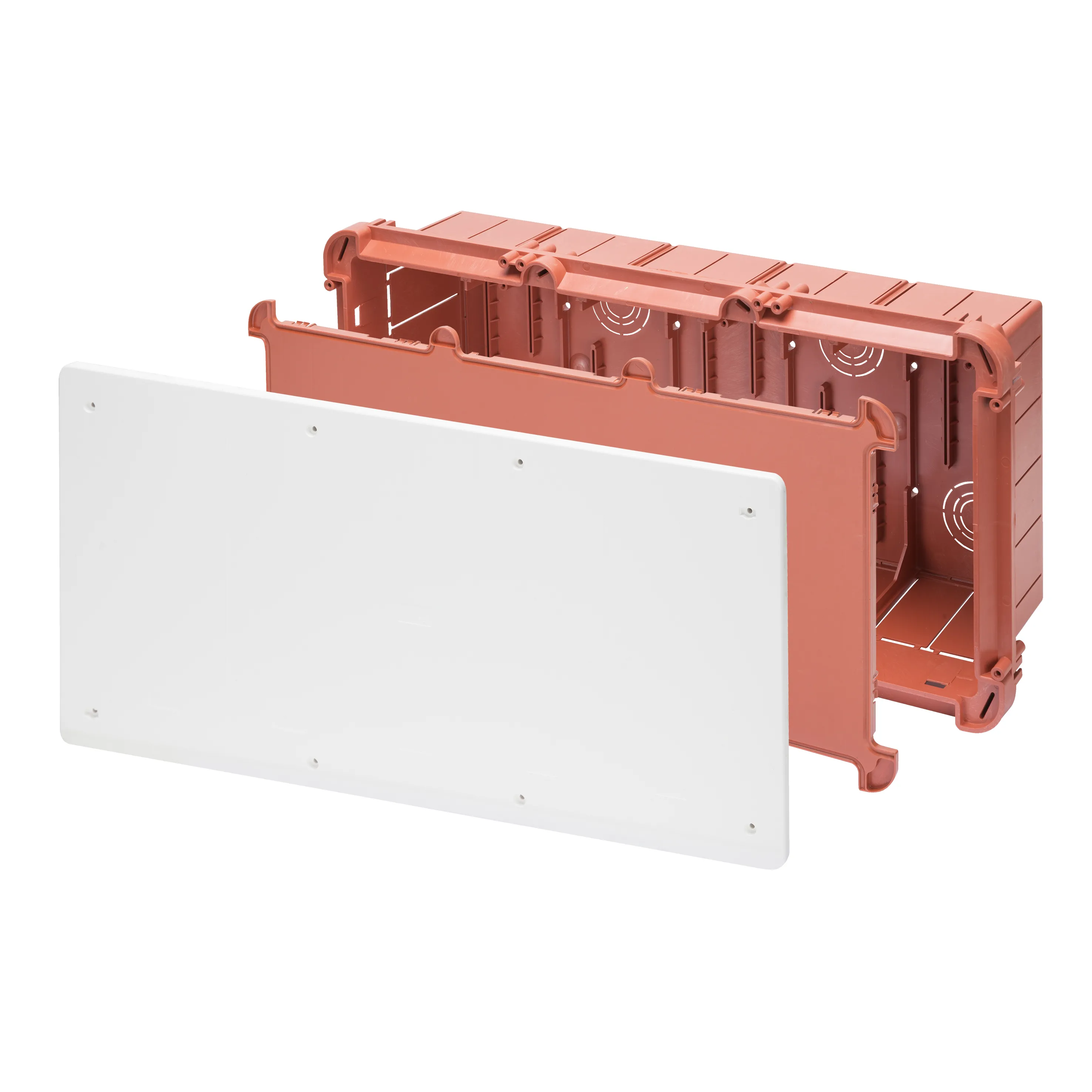 Cutie De Jonctiune Doza Si Conectare Pentru Asamblare Alaturata Pentru Montanti Dimensiuni 520X260X121 Capac Simplu Pliabil Alb Ral9016 Gewiss GW48211