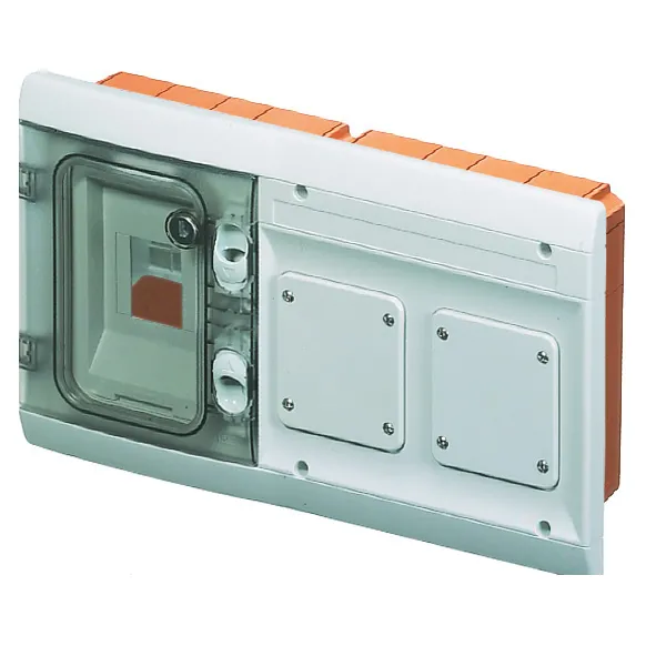 Combinatie Cu Montare La Nivel Placa Montata Pentru Dispozitive Modulare Si 2 Flanse 4 Module + IP55 Gri Ral7035 Gewiss GW48686