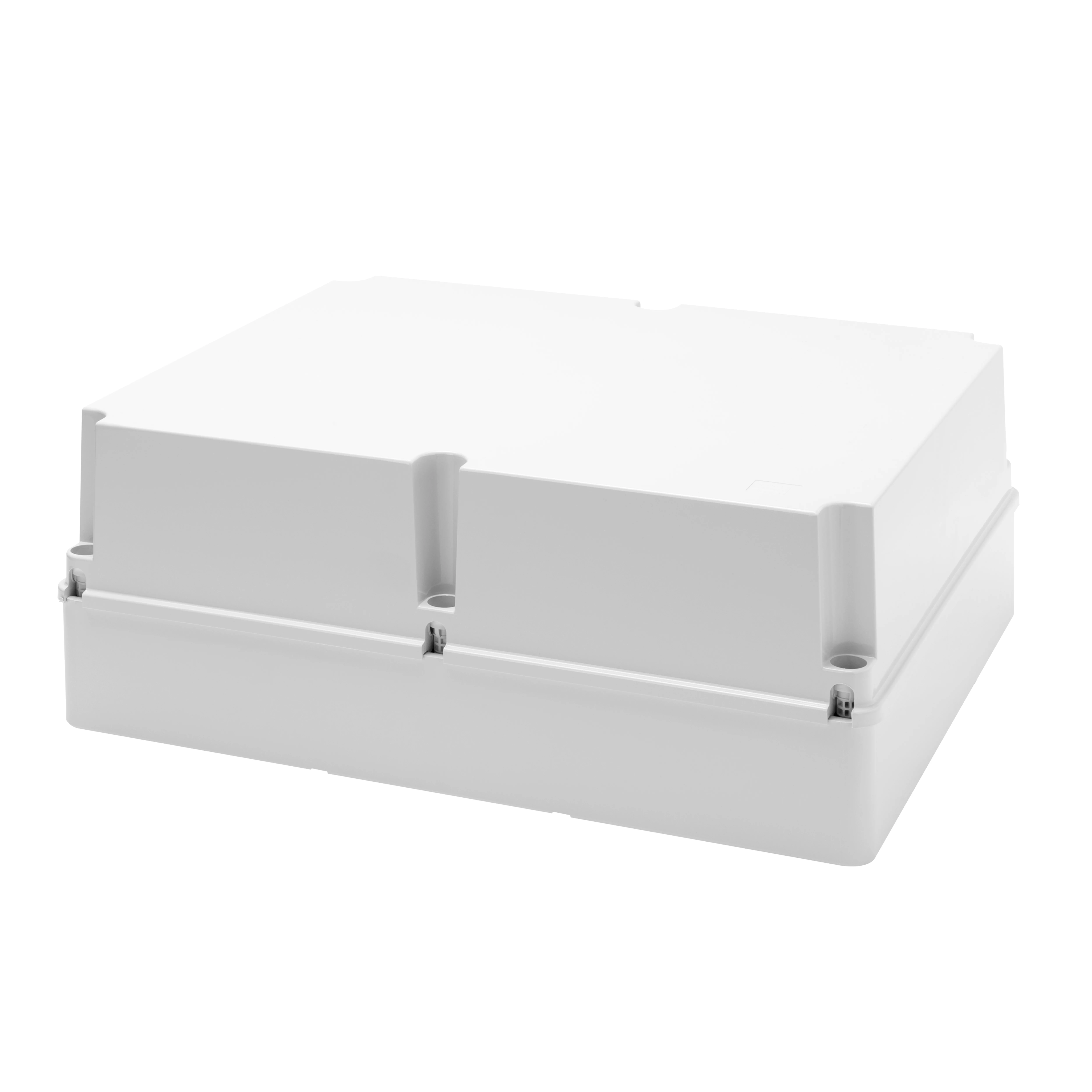 Cutie de jonctiune doza cu capac adanc insurubat ip56 dimensiuni interne 460x380x180 pereti netezi gwt 960oc gri ral 7035 gewiss gw44261