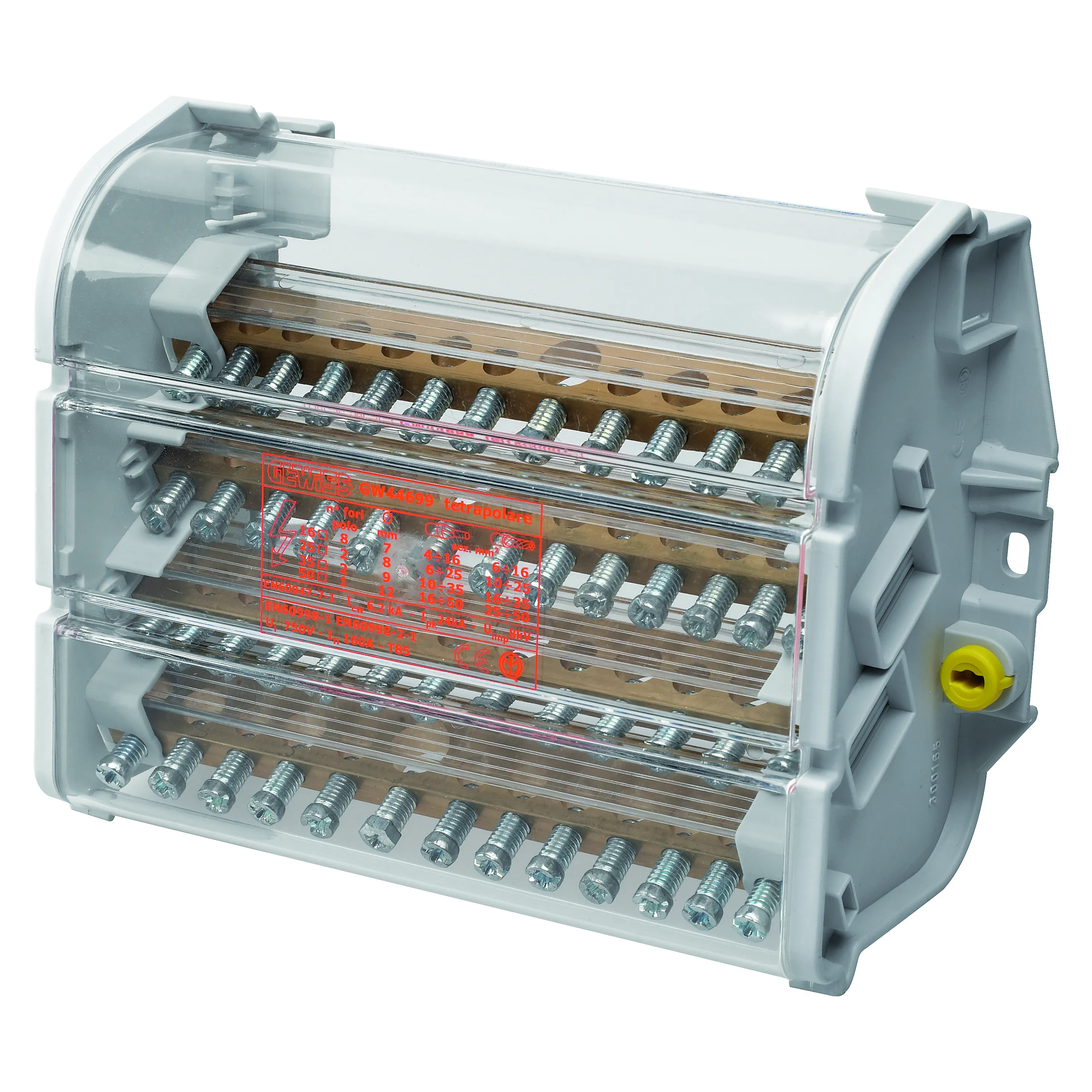 Regleta De Borne Cu 4 Module Cu Patru Poli En50022 100A 750V Gewiss GW44696 