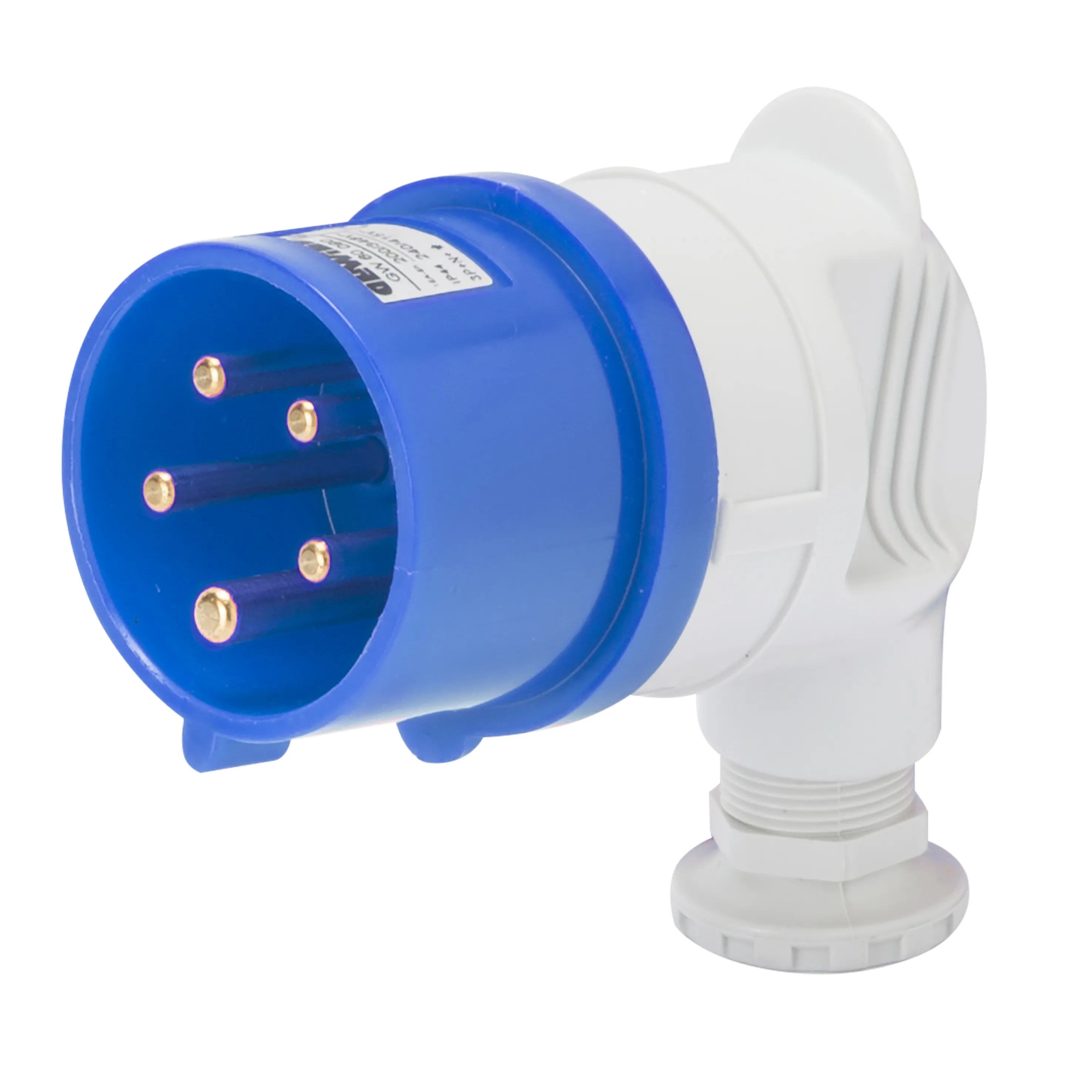 Fisa 90° IP44 3P+E 16A 200-250V 50/60Hz Albastru 9H Cablaj Cu Surub Gewiss GW60086