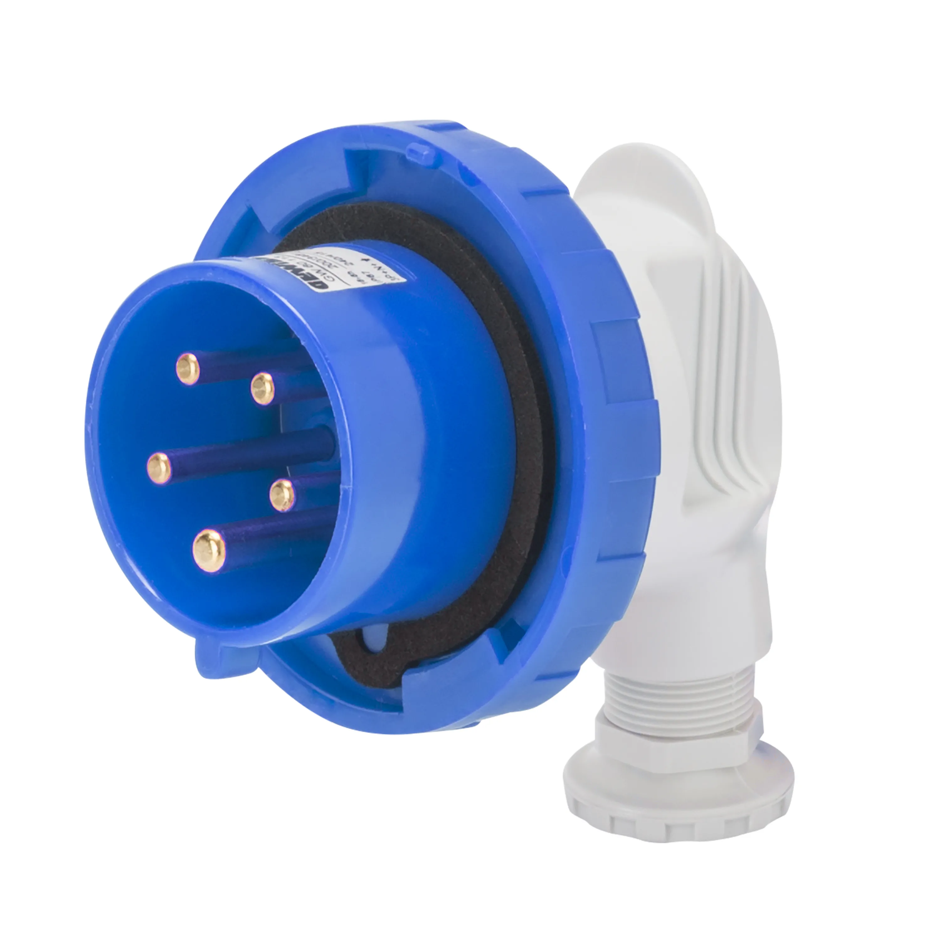 Fisa 90° IP67 3P+E 16A 200-250V 50/60Hz Albastru 9H Cablaj Cu Surub Gewiss GW60109