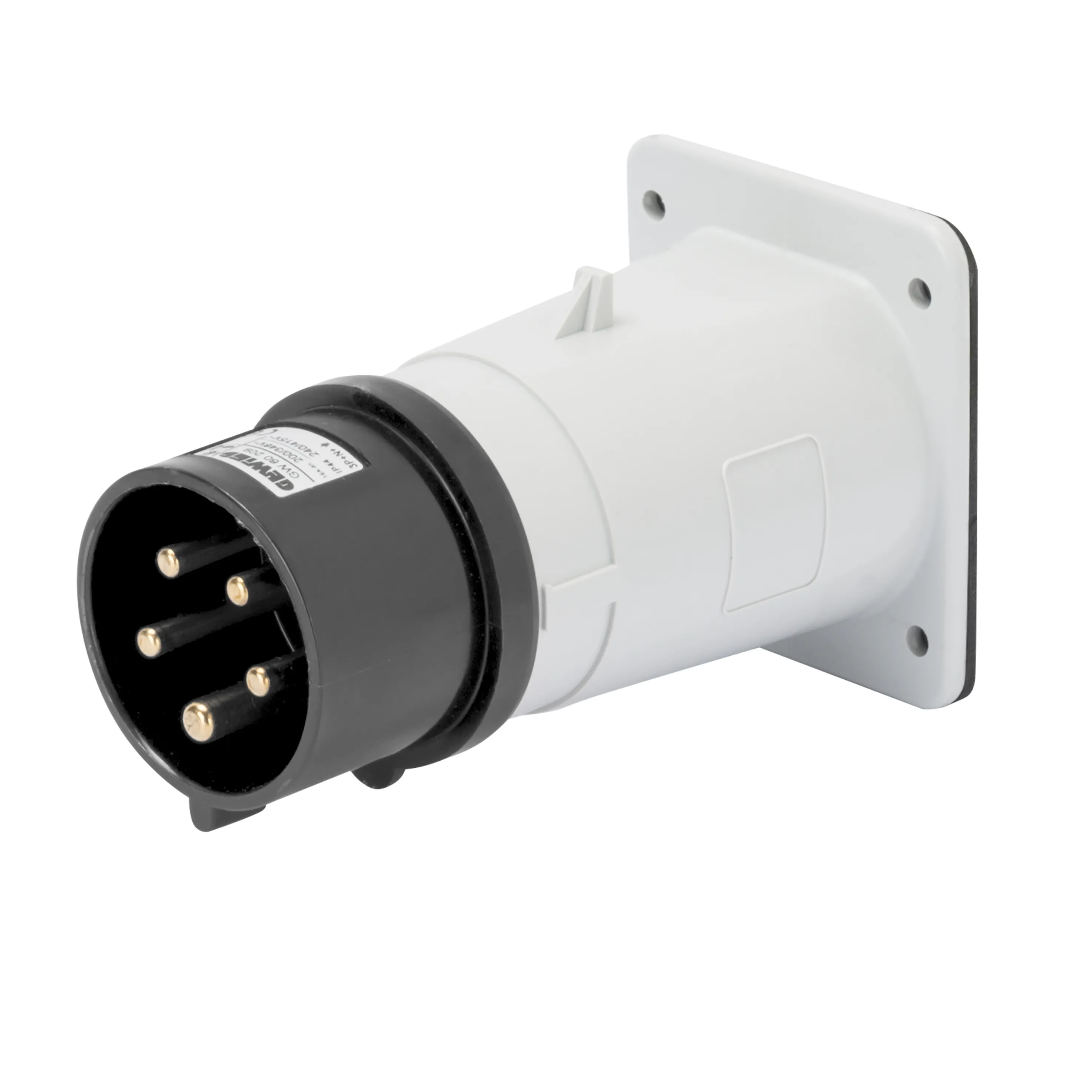 Fisa dreapta cu montaj incastrat ip44 3p+n+e 16a 480-500v 50/60hz negru 7h cablaj cu surub gewiss gw60211
