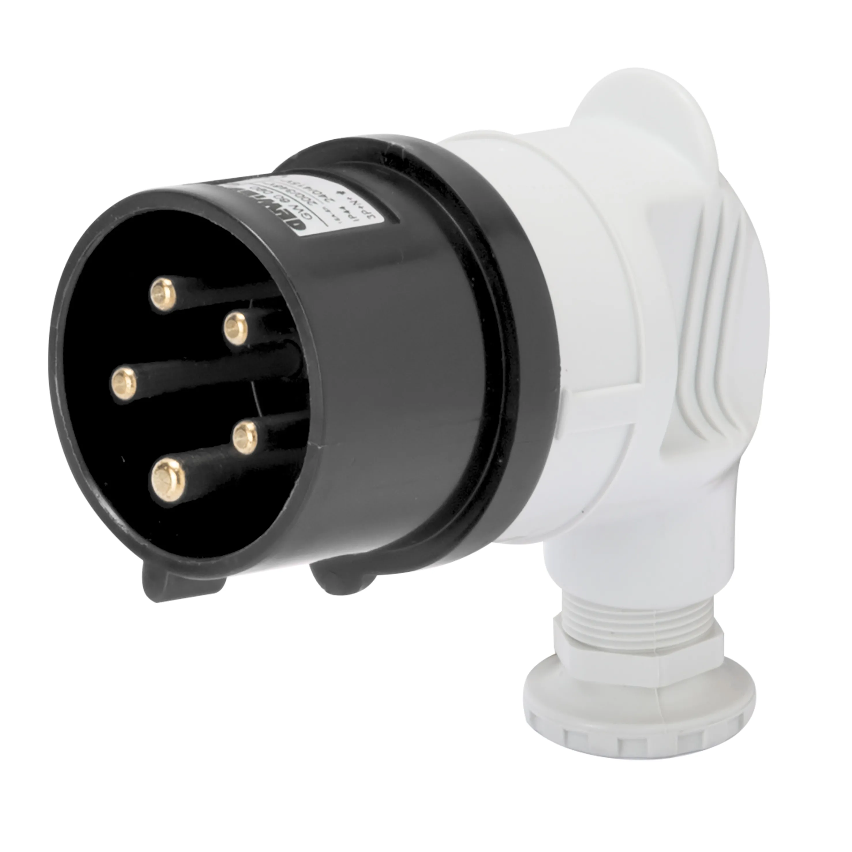 Fisa 90° IP44 3P+E 16A 480-500V 50/60Hz Negru 7H Cablaj Cu Surub Gewiss GW60091