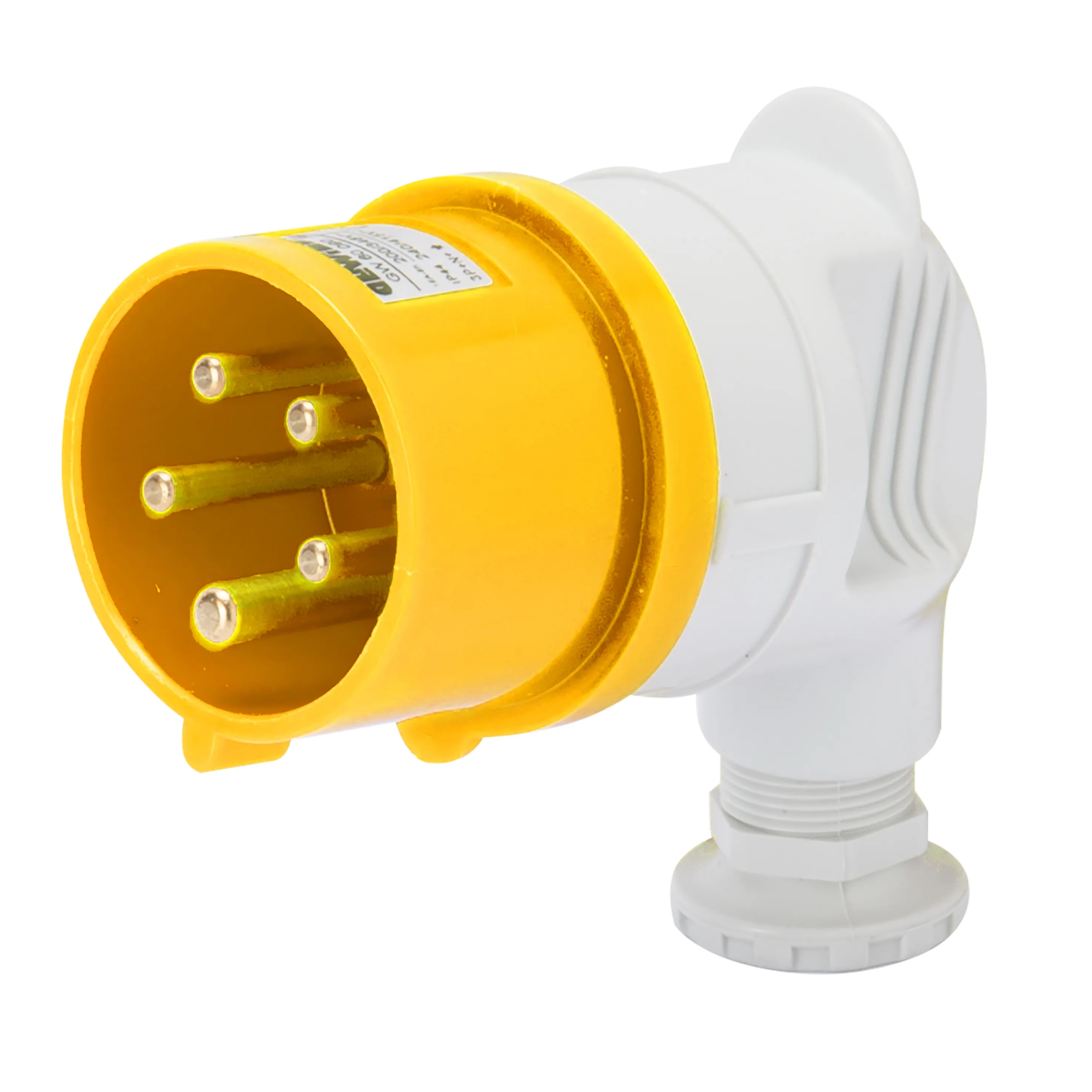 Fisa 90° IP44 3P+N+E 32A 100-130V 50/60Hz Galben 4H Cablaj Cu Surub Gewiss GW60095
