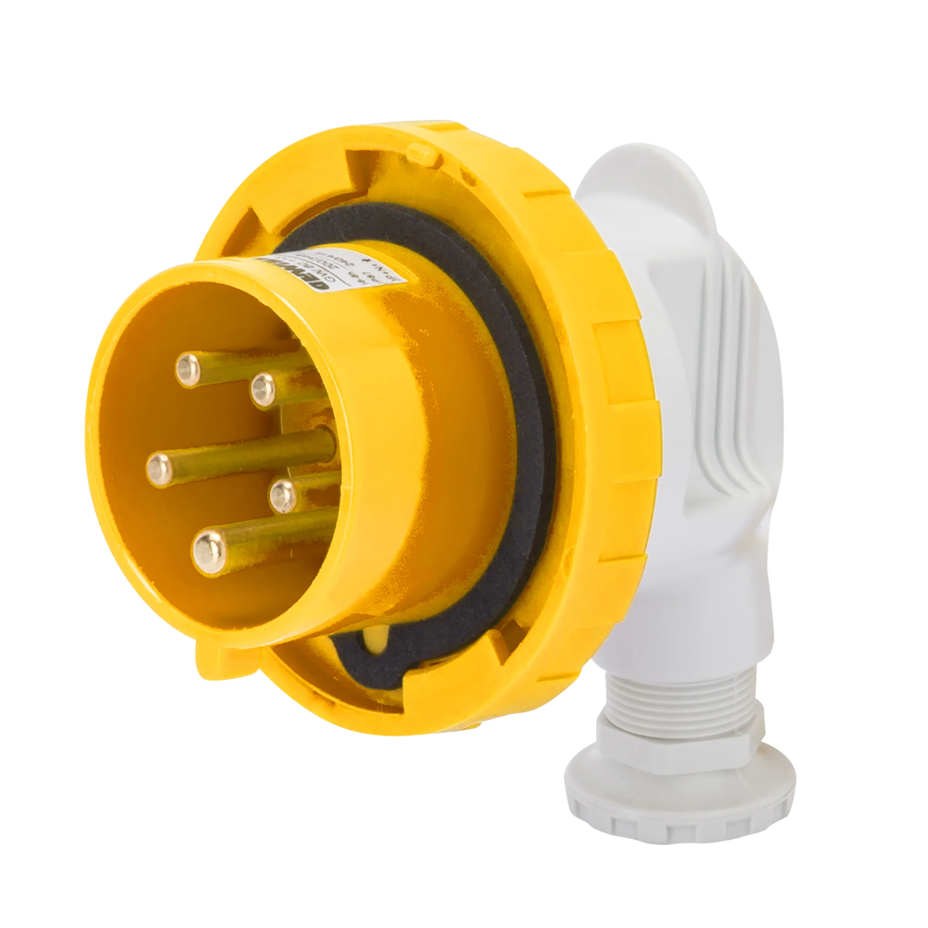 Fisa 90° IP67 2P+E 32A 100-130V 50/60Hz Galben 4H Cablaj Cu Surub Gewiss GW60116