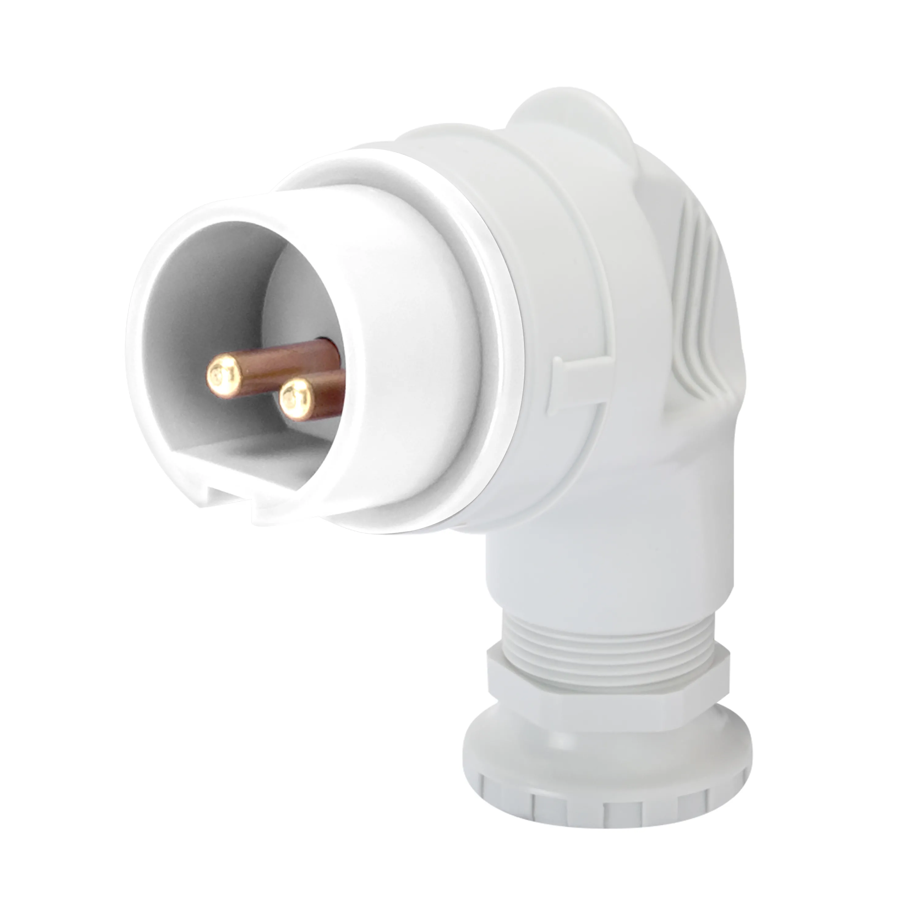 Fisa 90° IP44 2P 32A 40-50V 50-60Hz Alb 12H Cablaj Cu Surub Gewiss GW60138