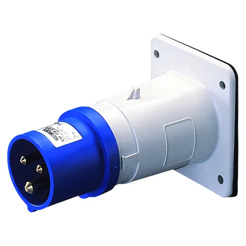 Fisa Dreapta cu montaj incastrat IP44 2P+E 16A 200-250V 50/60Hz Albastru 6H Cablaj Cu Surub Gewiss GW60204
