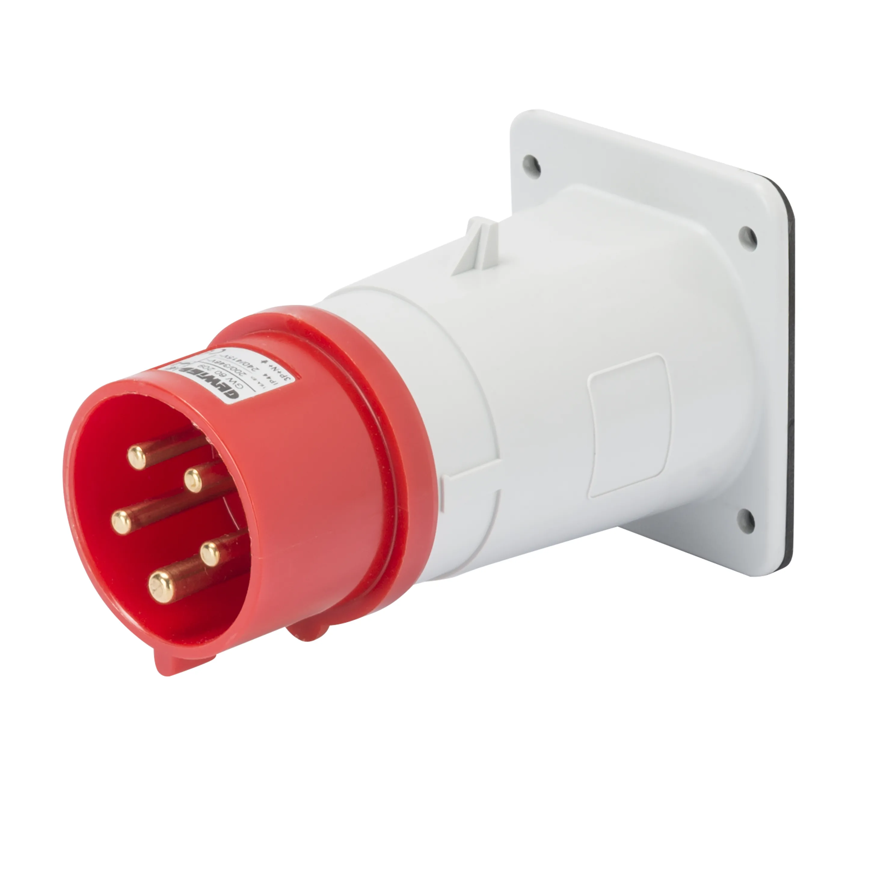 Fisa dreapta cu montaj incastrat ip44 3p+e 16a 380-415v 50/60hz rosu 6h cablaj cu surub gewiss gw60208