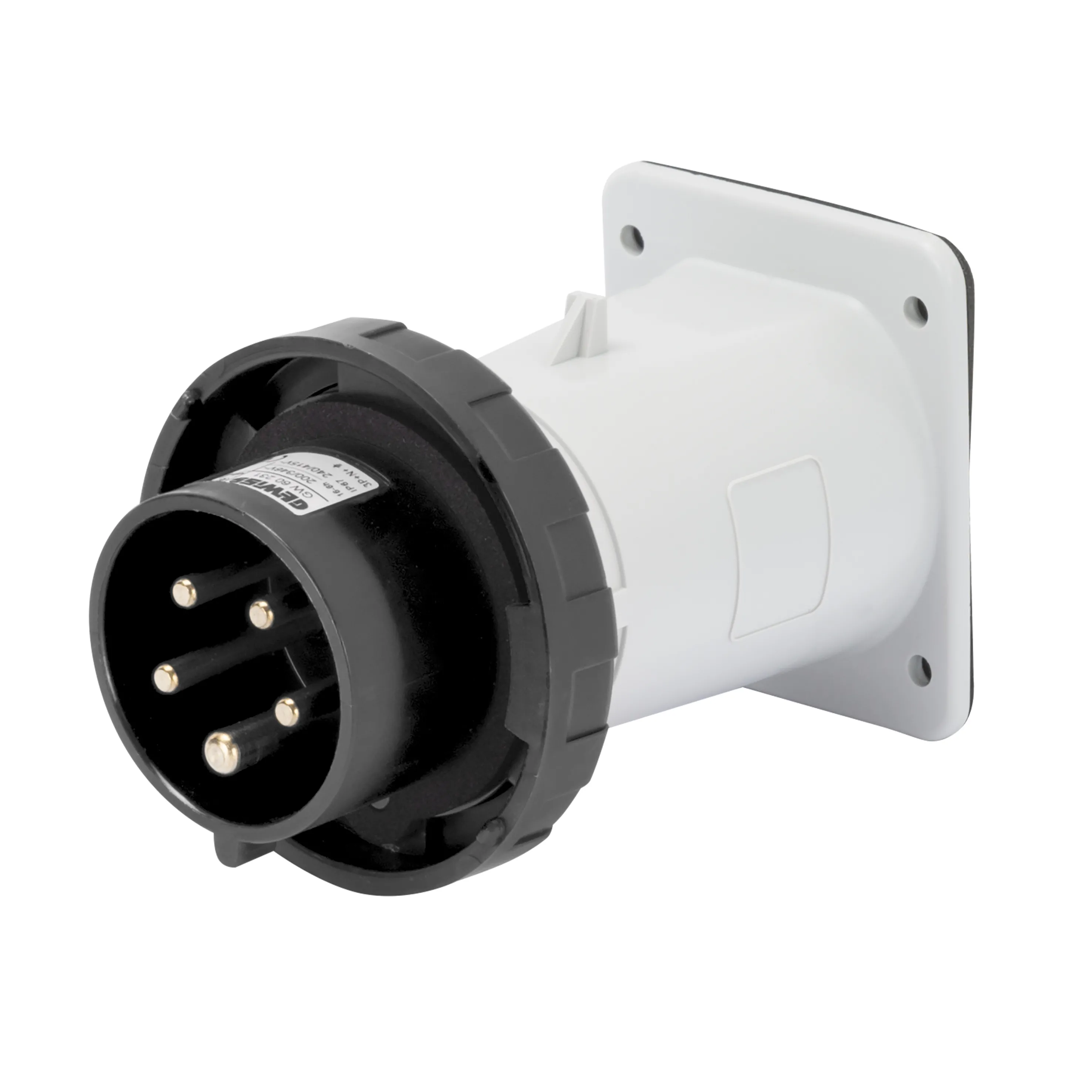 Fisa Dreapta cu montaj incastrat IP67 3P+E 16A 480-500V 50/60Hz Negru 7H Cablaj Cu Surub Gewiss GW60232