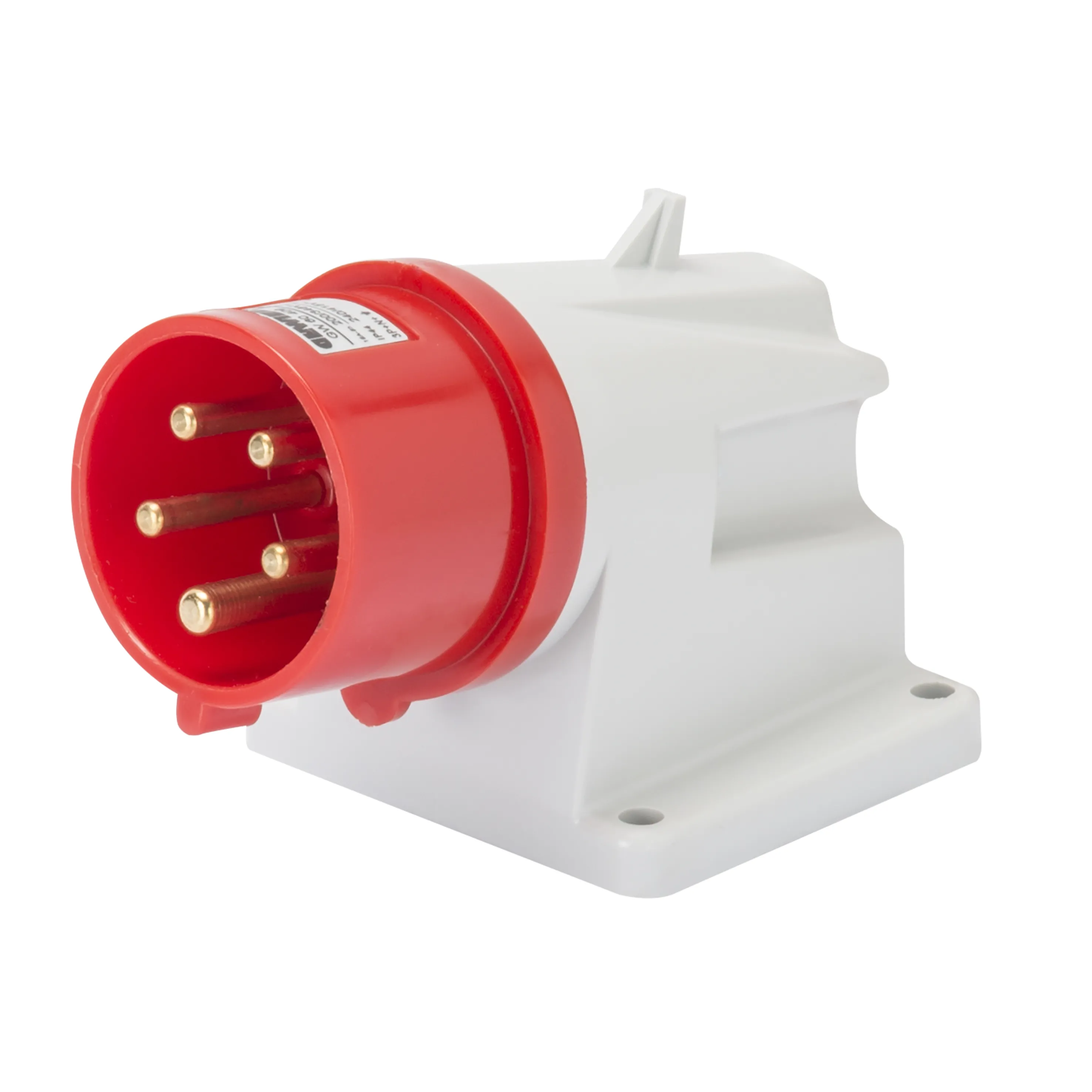 Fisa dreapta cu montaj aparent in unghi de 90° ip44 3p+e 16a 380-415v 50/60hz rosu 6h cablaj cu surub gewiss gw60408