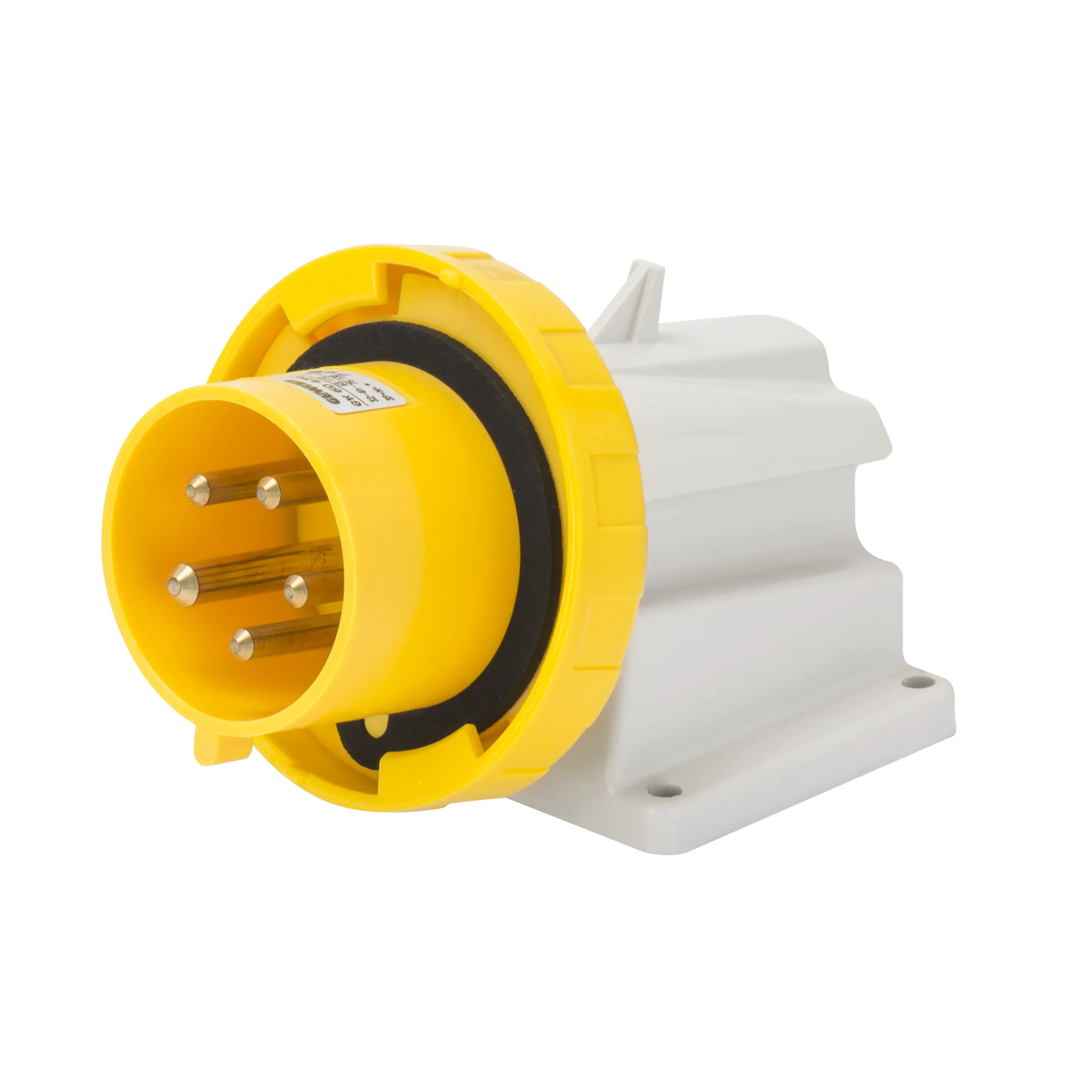 Fisa Dreapta cu montaj aparent In Unghi De 90° IP67 3P+N+E 32A 100-130V 50/60Hz Galben 4H Cablaj Cu Surub Gewiss GW60436