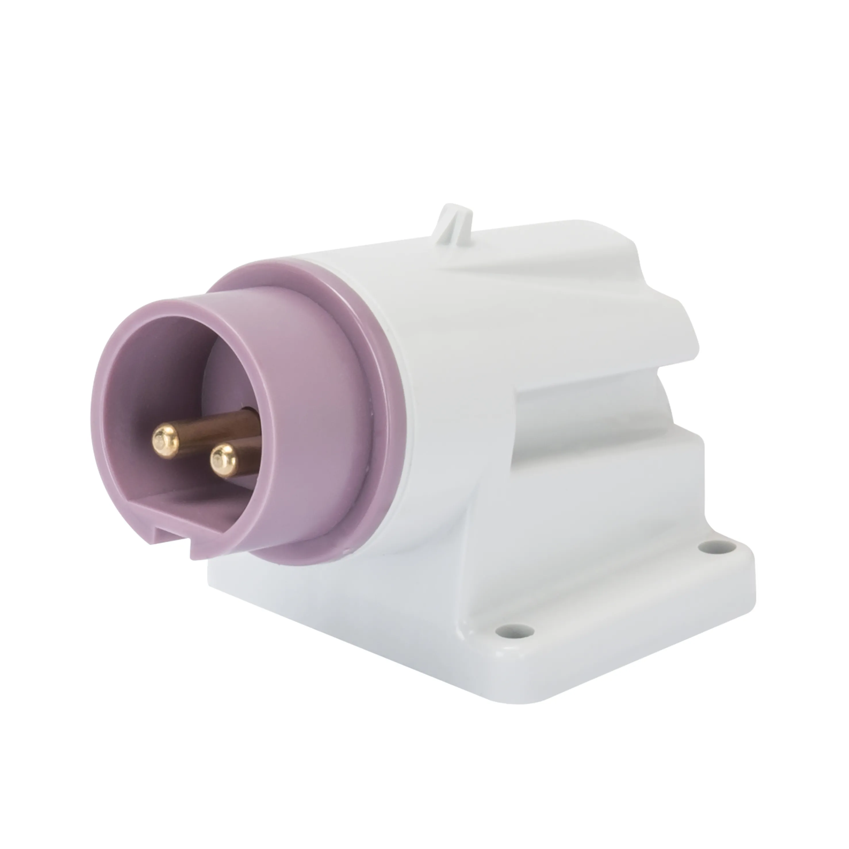 Fisa dreapta cu montaj aparent in unghi de 90° ip44 3p 16a 20-25v 50-60hz violet n.r. cablare cu surub gewiss gw60465
