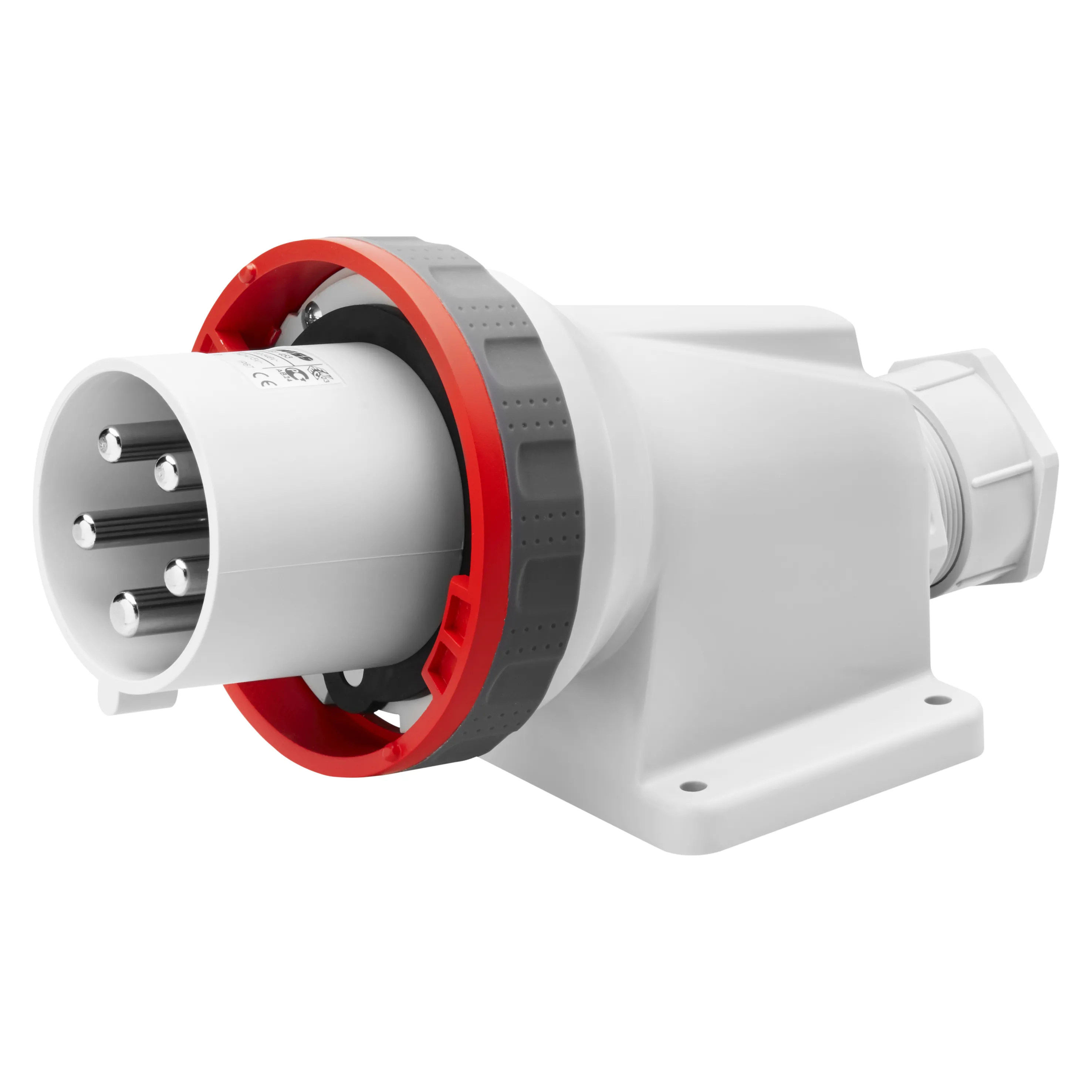 Fisa Dreapta cu montaj aparent In Unghi De 90° IP67 3P+N+E 63A 380-415V 50/60Hz Rosu 6H Terminal Manta Gewiss GW61453