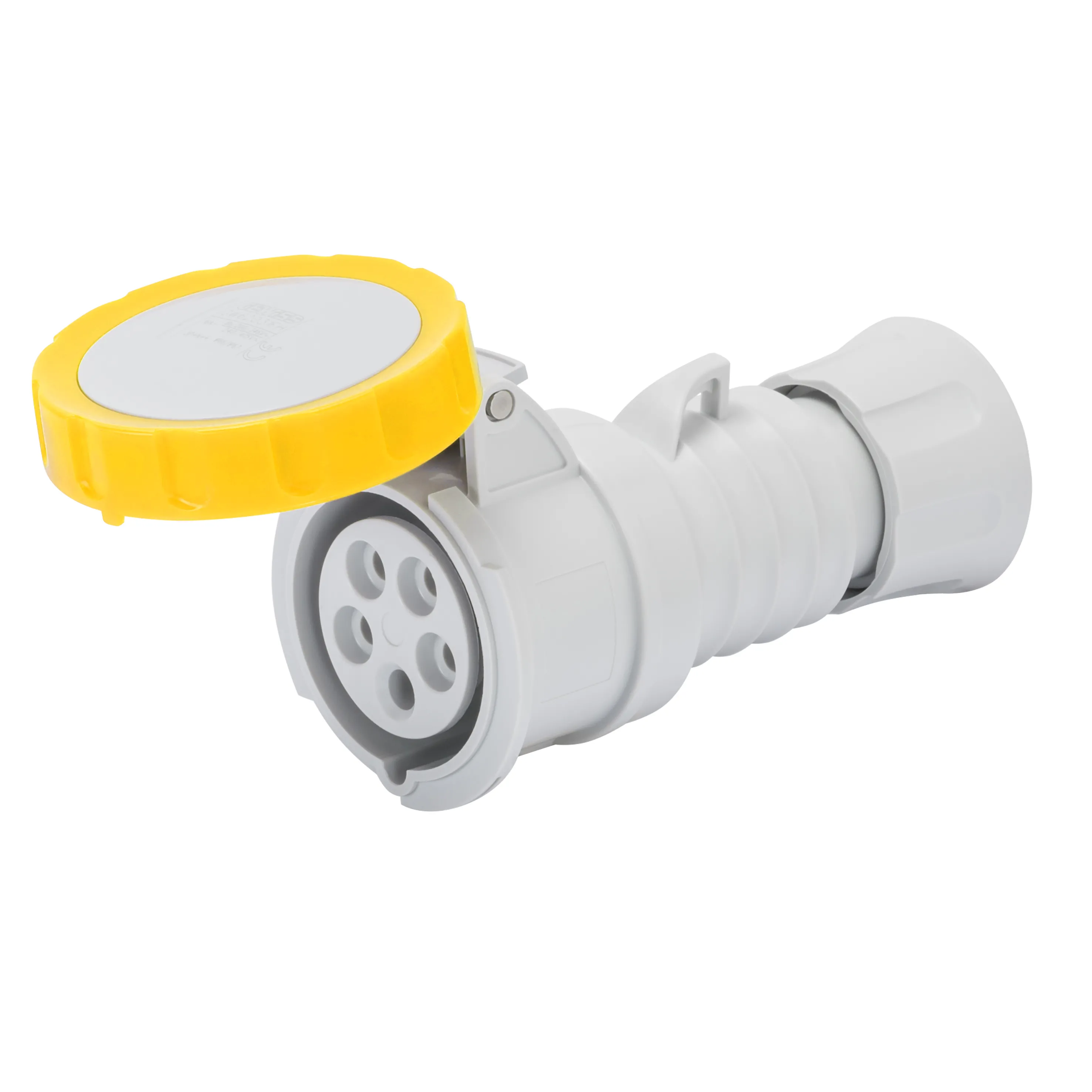 Priza Mobila Dreapta HP IP66/IP67/IP68/IP69 3P+N+E 16A 100-130V 50/60Hz Galben 4H Cablaj Cu Surub Gewiss GW62025H
