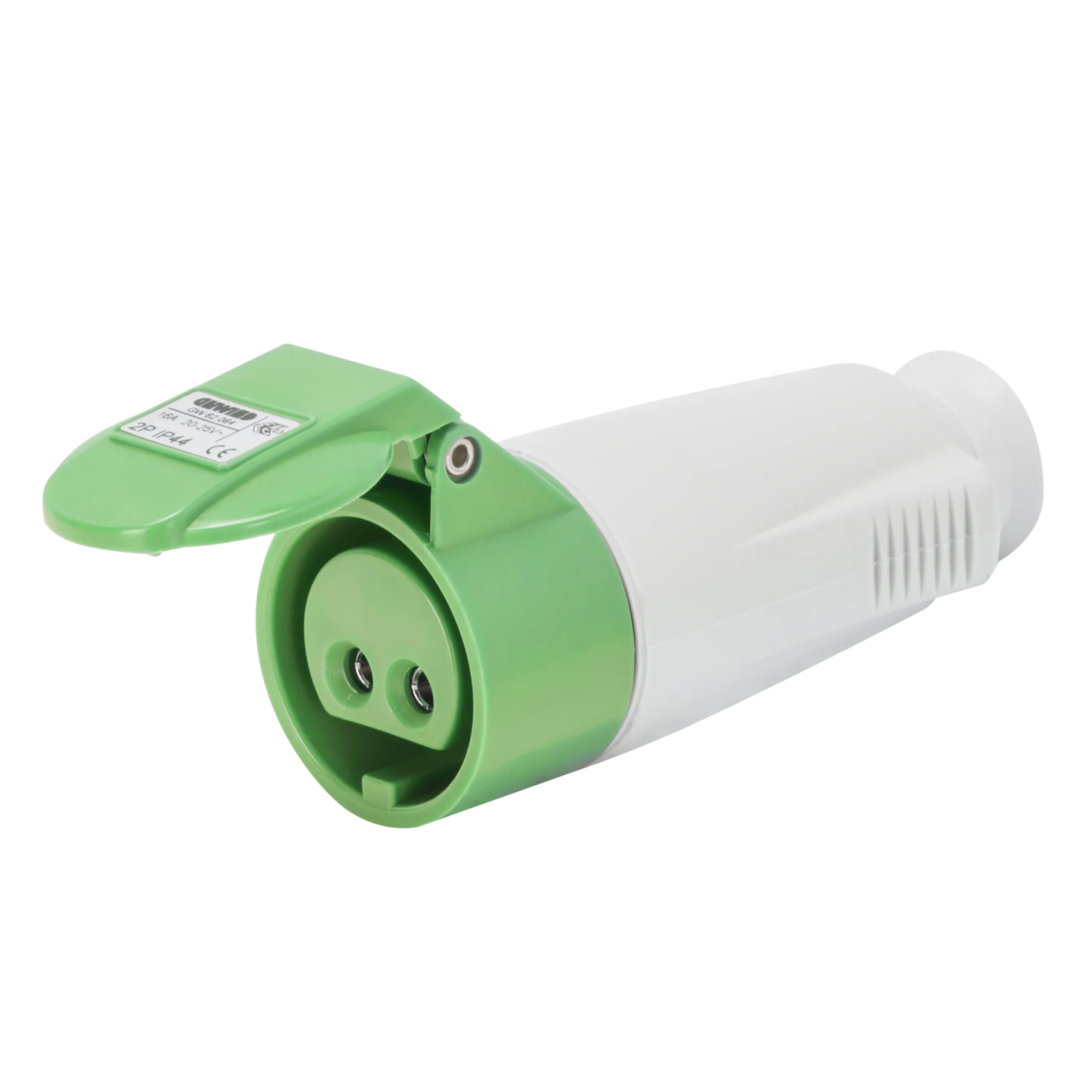 Priza Mobila Dreapta IP44 3P 16A 20-25V Si 40-50V 100-200Hz Verde 4H Cablaj Cu Surub Gewiss GW62069