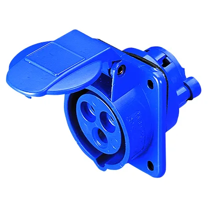 Priza Cu Montaj Incastrat In Unghi De 10° 2P+E 16A 200-250V 50/60Hz Albastru 6H Cablaj Cu Surub Gewiss GW62204