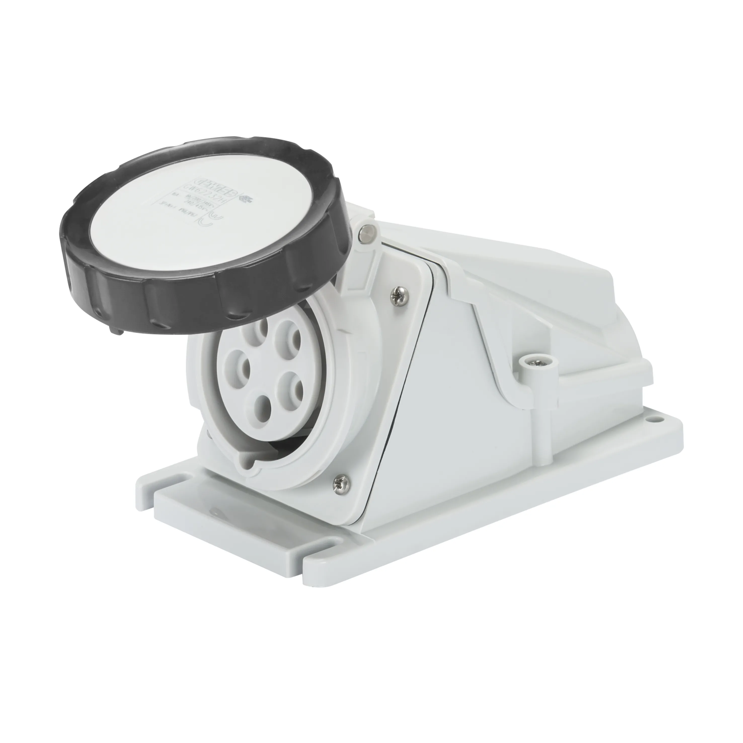 Priza cu Montaj Aparent In Unghi De 90° IP67 3P+E 16A 480-500V 50/60Hz Negru 7H Cablaj Cu Surub Gewiss GW62506
