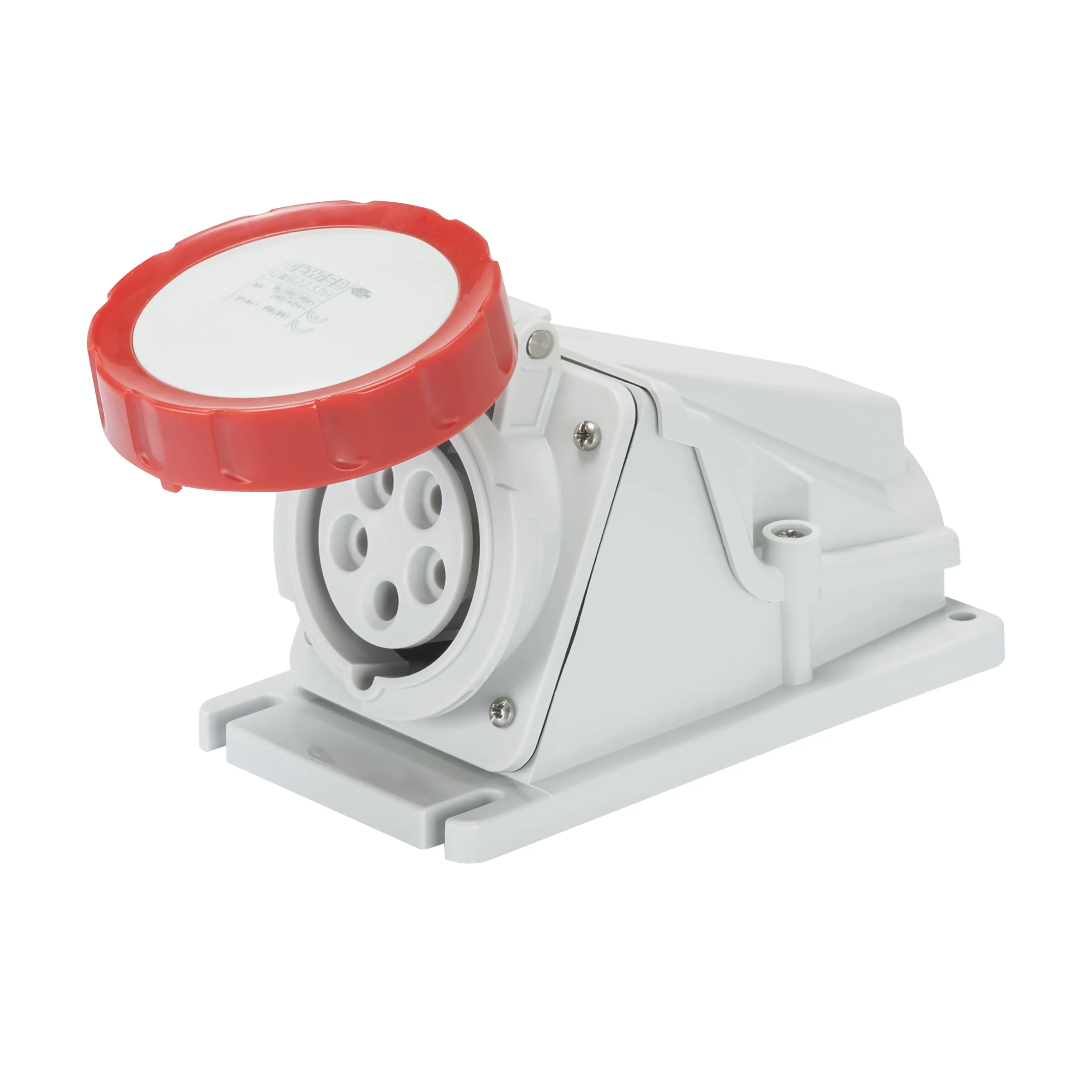 Priza cu Montaj Aparent In Unghi De 90° IP67 3P+N+E 32A 380-415V 50/60Hz Rosu 6H Cablaj Cu Surub Gewiss GW62516