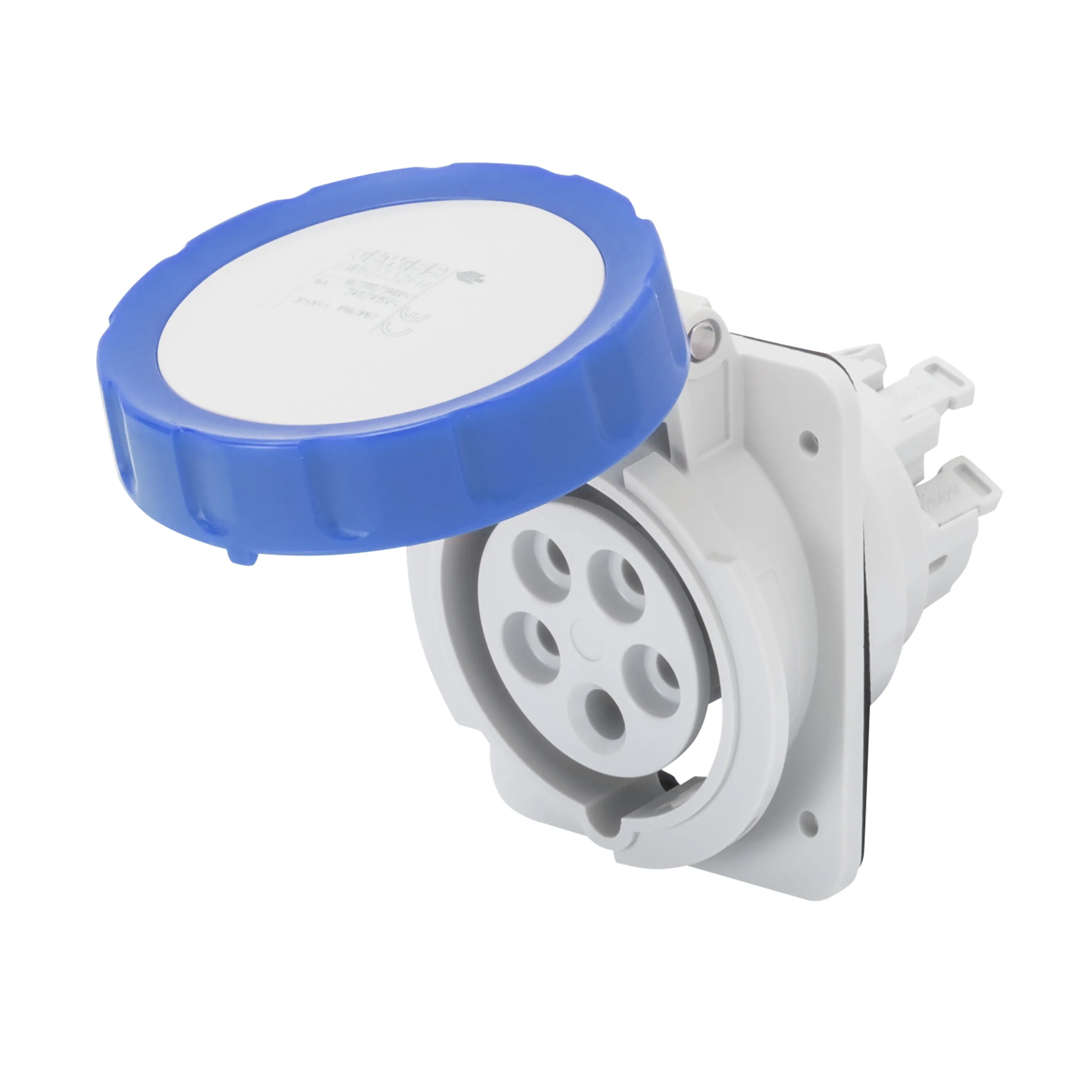 Priza Cu Montaj Incastrat In Unghi De 10° HP IP66/IP67 3P+N+E 16A 200-250V 50/60Hz Albastru 9H Cablare Rapida Gewiss GW62229FH