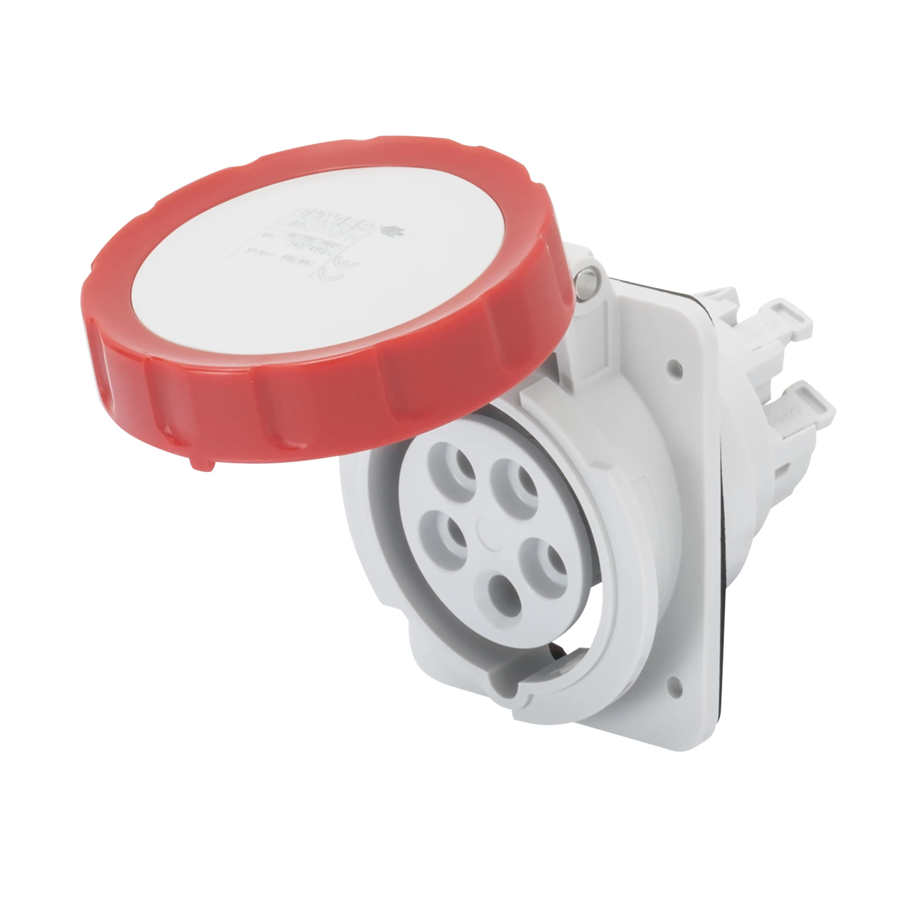Priza Cu Montaj Incastrat In Unghi De 10° HP IP66/IP67 2P+E 16A 380-415V 50/60Hz Rosu 9H Cablare Rapida Gewiss GW62230FH