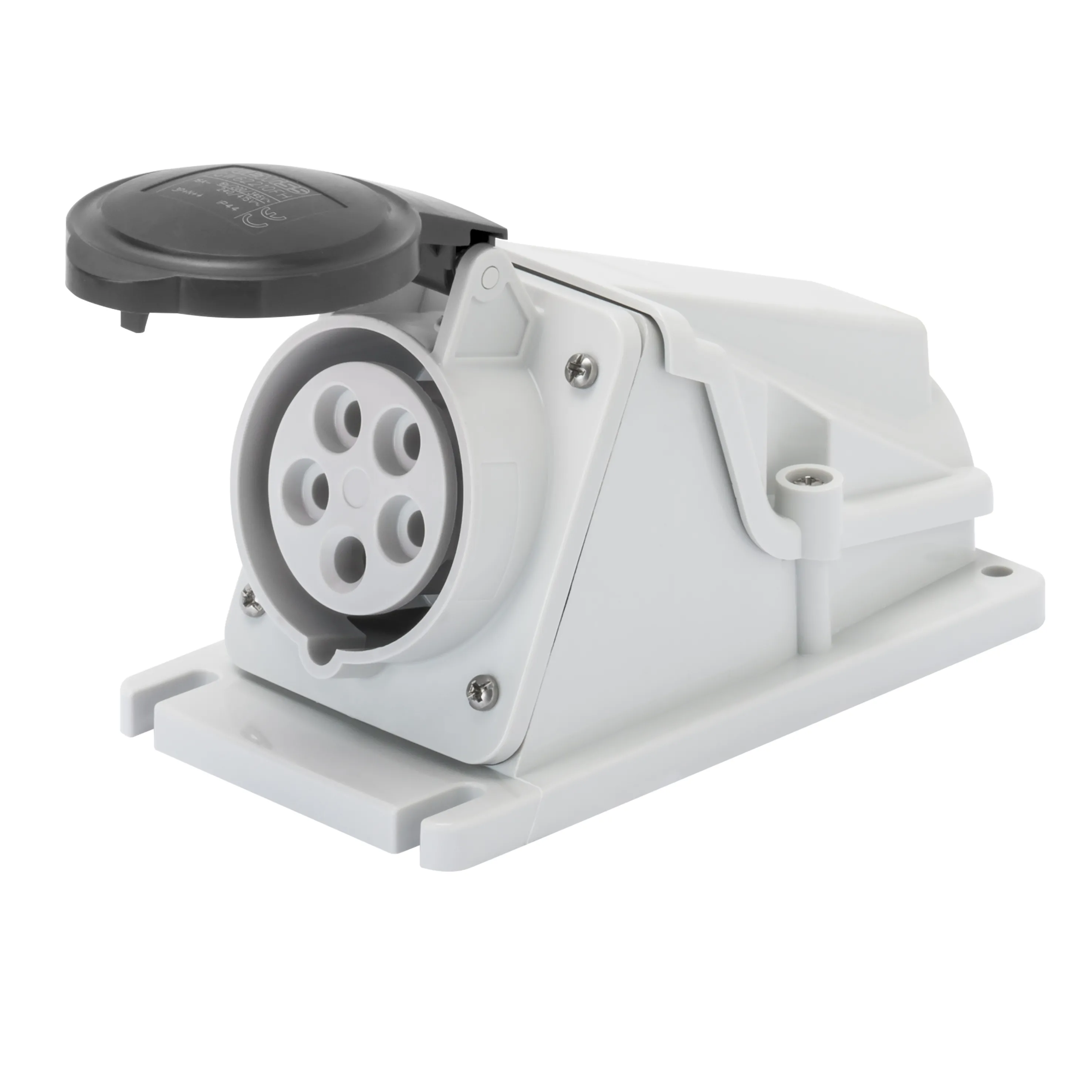 Priza cu Montaj Aparent In Unghi De 90° IP44 3P+N+E 16A 480-500V 50/60Hz Negru 7H Cablaj Cu Surub Gewiss GW62484