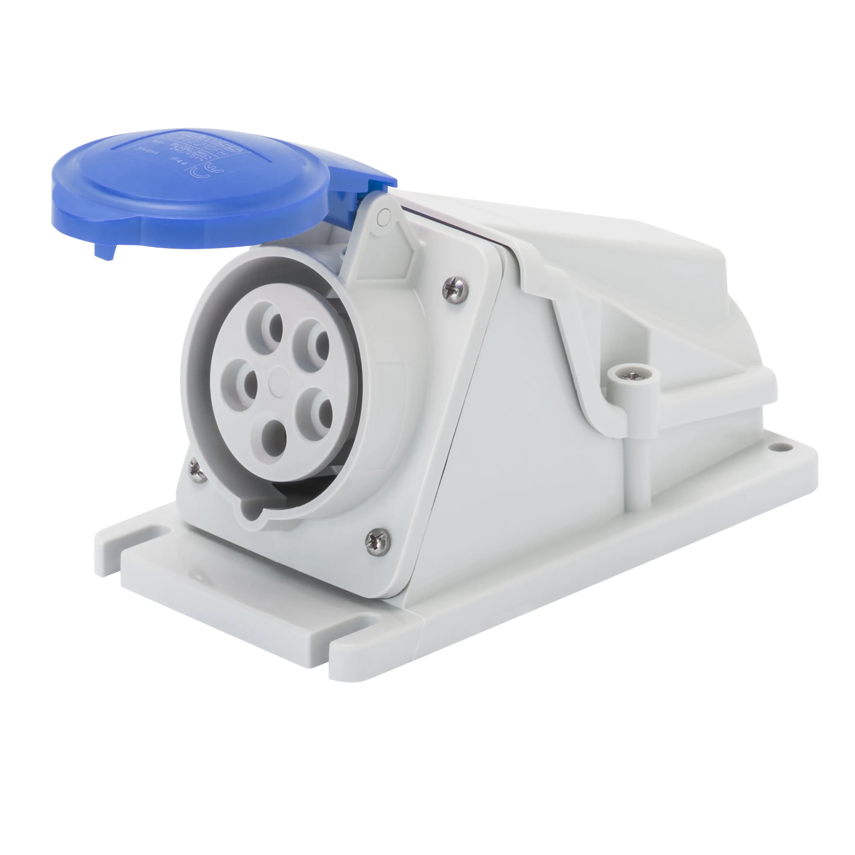 Priza cu Montaj Aparent In Unghi De 90° IP44 3P+N+E 32A 200-250V 50/60Hz Albastru 9H Cablaj Cu Surub Gewiss GW62490