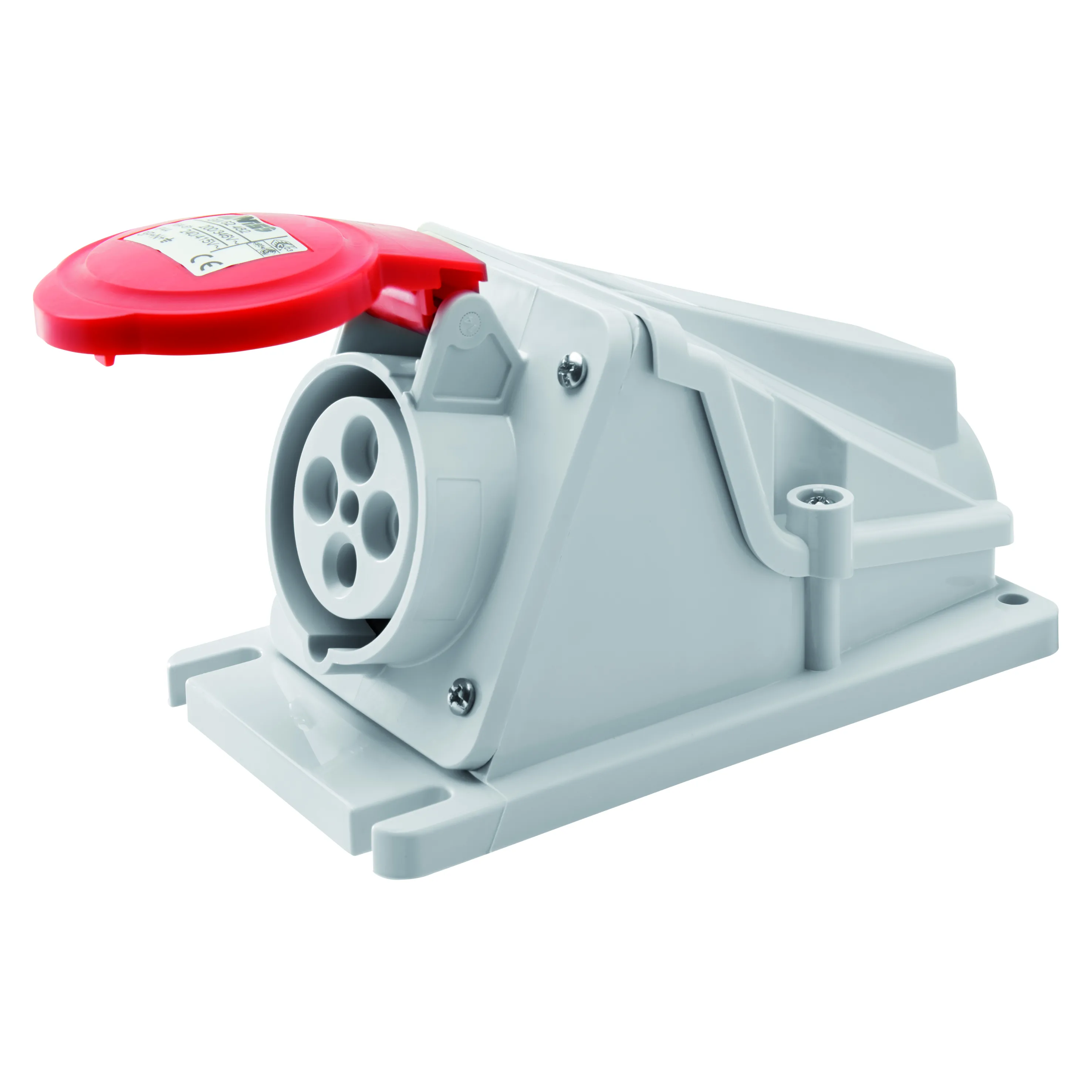 Priza cu Montaj Aparent In Unghi De 90° IP44 3P+E 32A 380-415V 50/60Hz Rosu 6H Cablaj Cu Surub Gewiss GW62492 