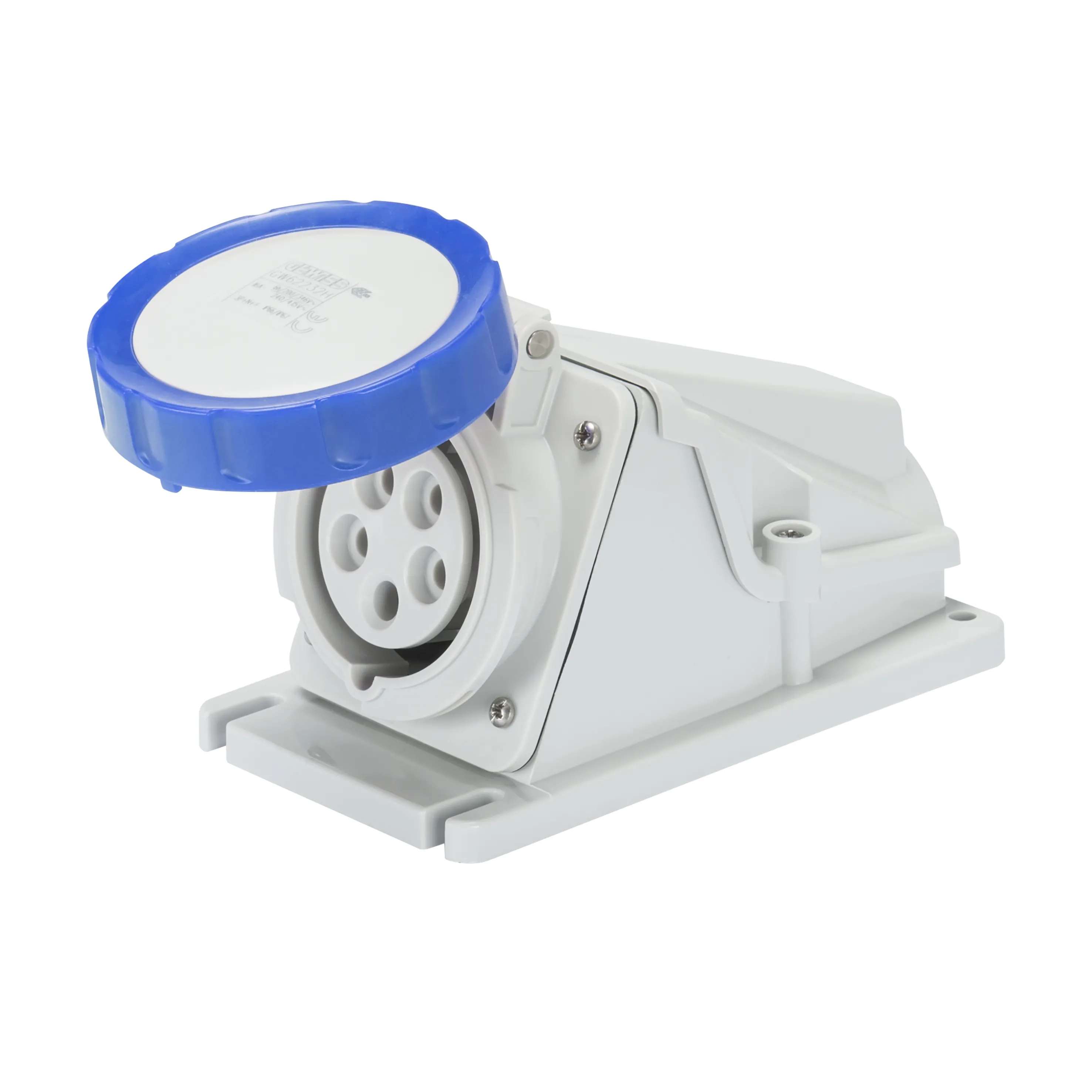 Priza cu Montaj Aparent In Unghi De 90° IP67 3P+E 16A 200-250V 50/60Hz Albastru 9H Cablaj Cu Surub Gewiss GW62501 