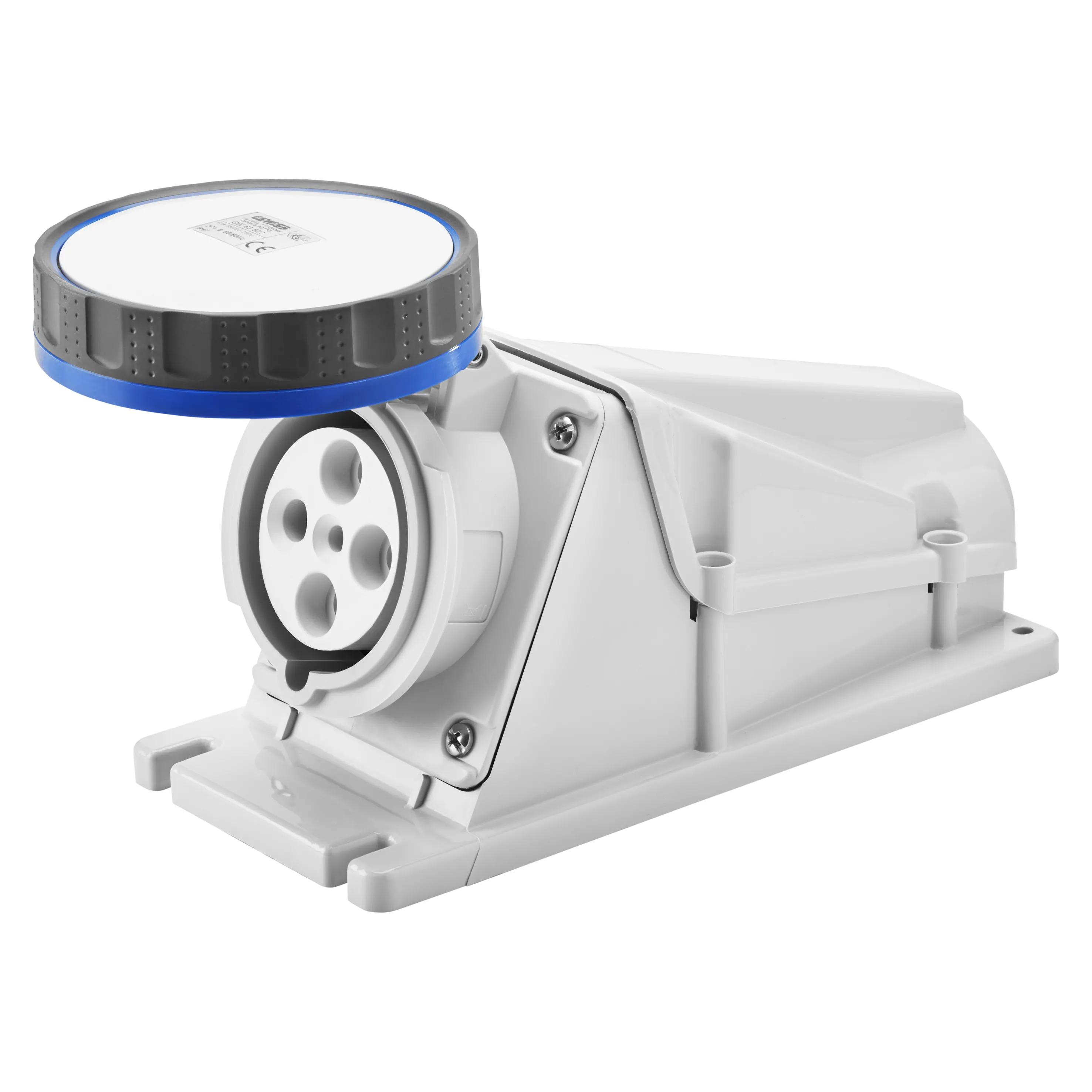 Priza cu Montaj Aparent In Unghi De 90° IP67 3P+E 125A 200-250V 50/60Hz Albastru 9H Cablaj Cu Surub Gewiss GW62532