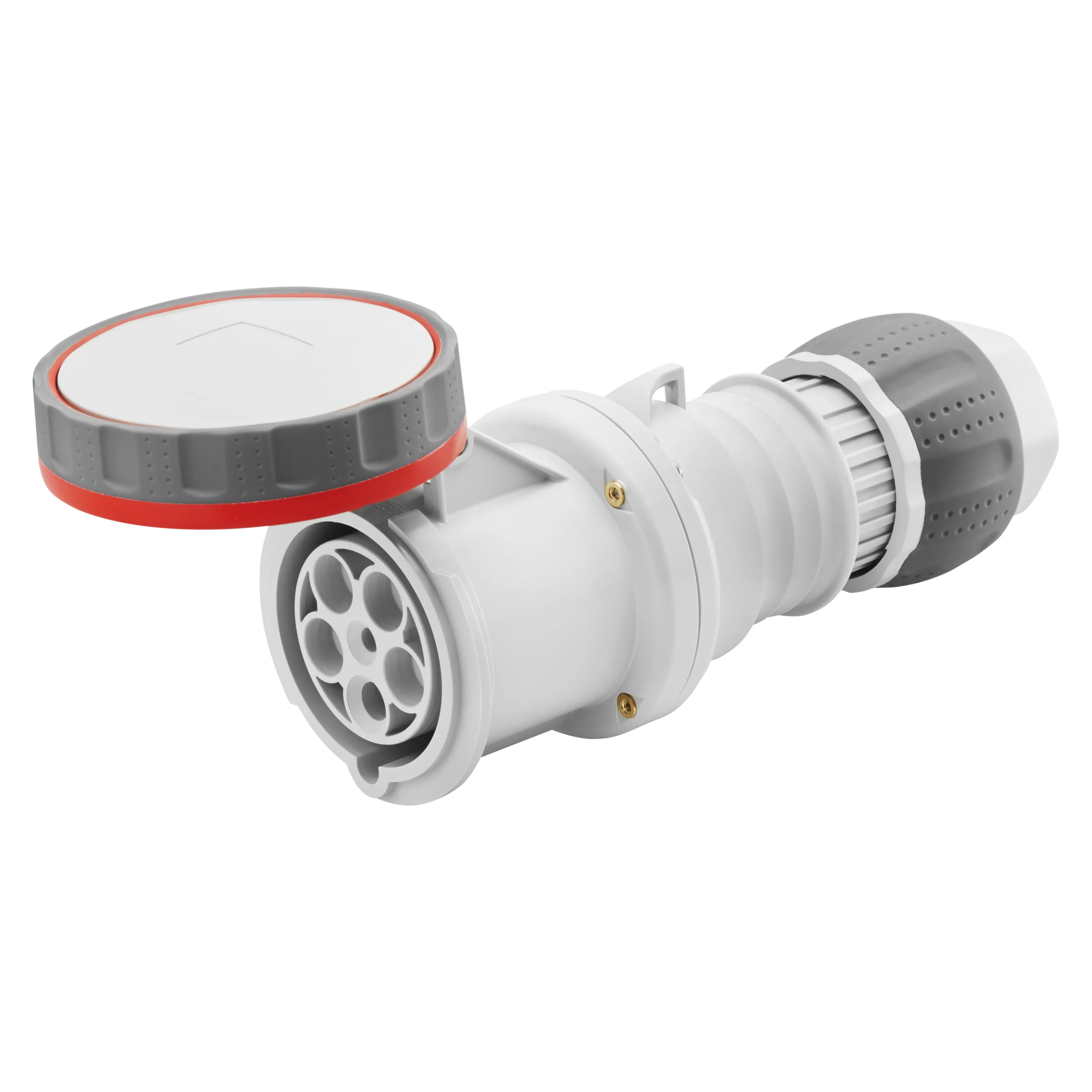 Priza Mobila Dreapta HP IP66/IP67/IP68/IP69 2P+E 125A 380-415V 50/60Hz Rosu 9H Terminal Manta Gewiss GW62666H
