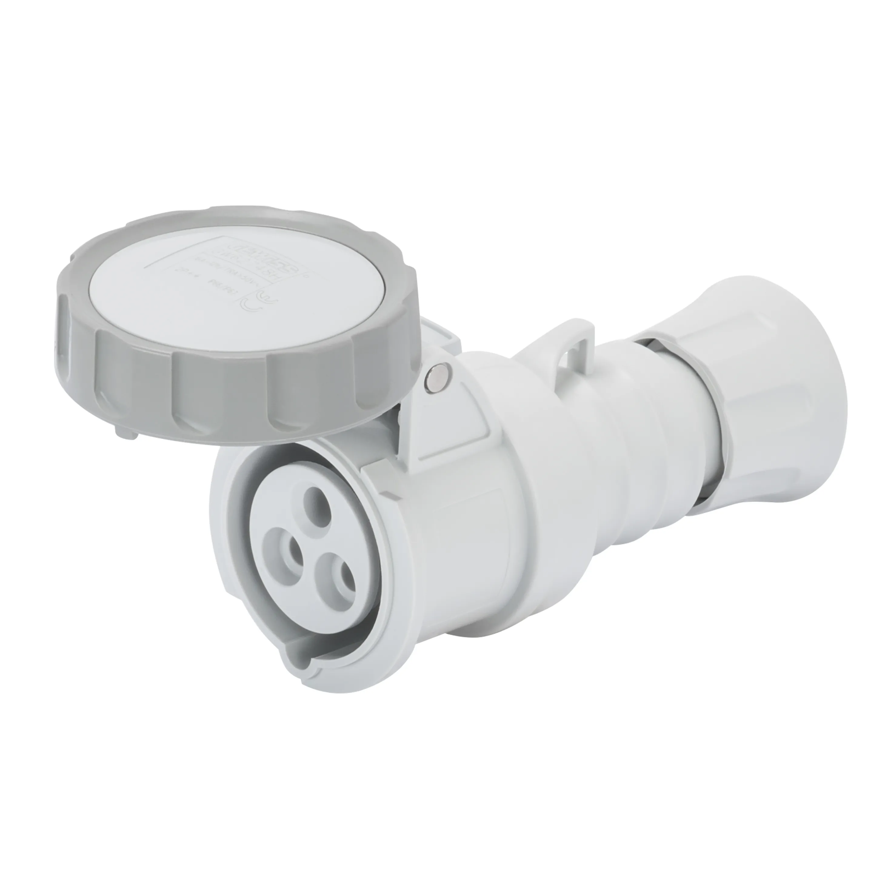 Priza Mobila Dreapta HP IP66/IP67/IP68/IP69 Transformator 2P+E 32A 50/60Hz Gri 12H Cablaj Cu Surub Gewiss GW62764H