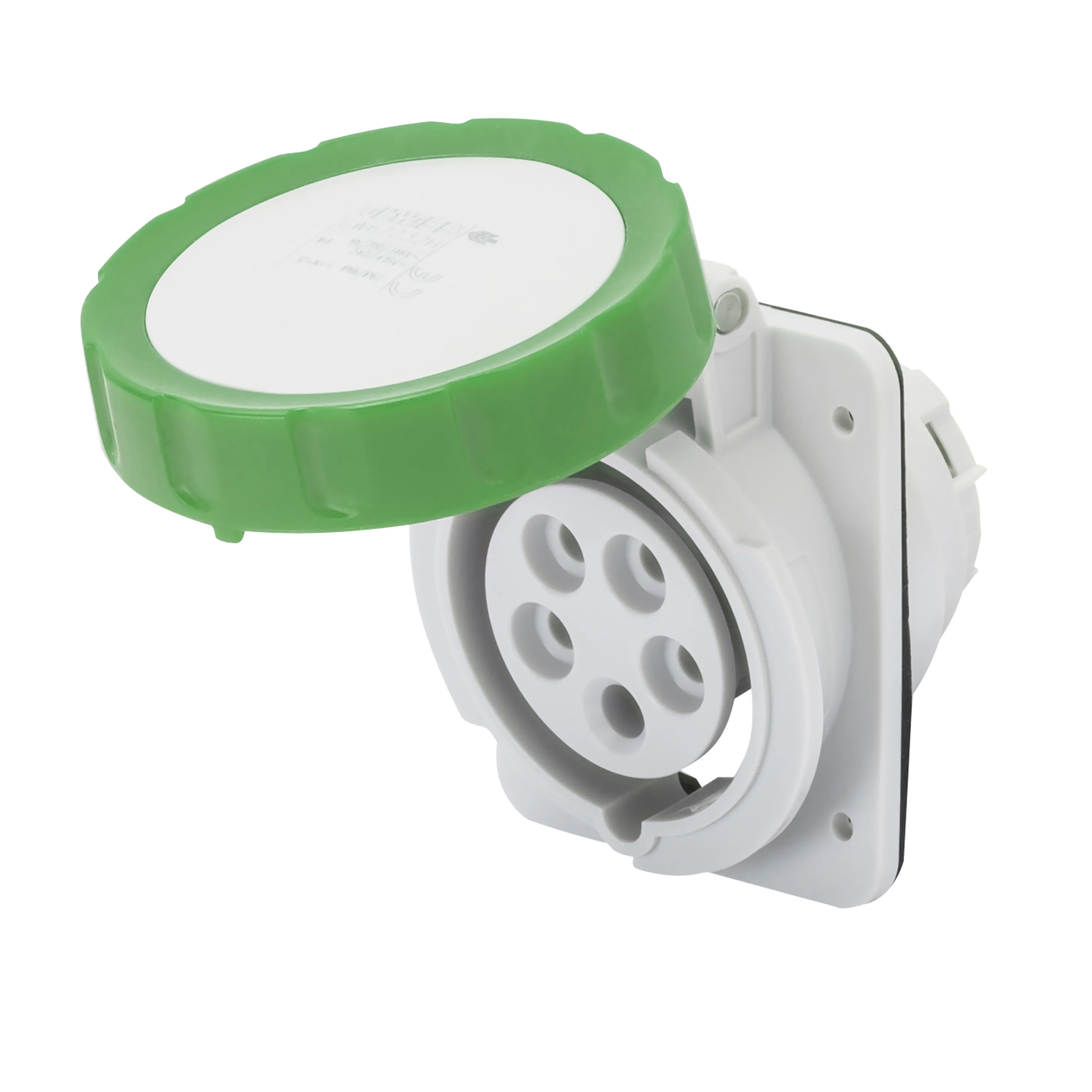 Priza Cu Montaj Incastrat In Unghi De 10° HP IP66/IP67 3P+E 16A >50V 100-300Hz Verde 10H Cablaj Cu Surub Gewiss GW62839H