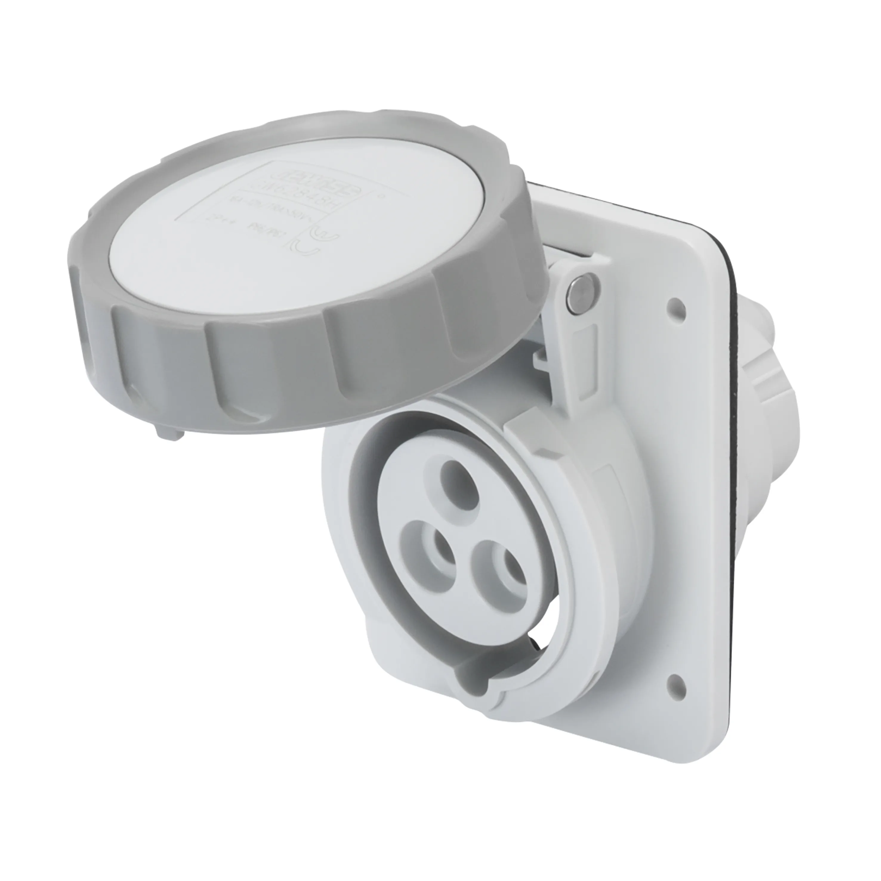 Priza Cu Montaj Incastrat In Unghi De 10° HP IP66/IP67 Transformator 3P+E 16A 50/60Hz Gri 12H Cablaj Cu Surub Gewiss GW62849H