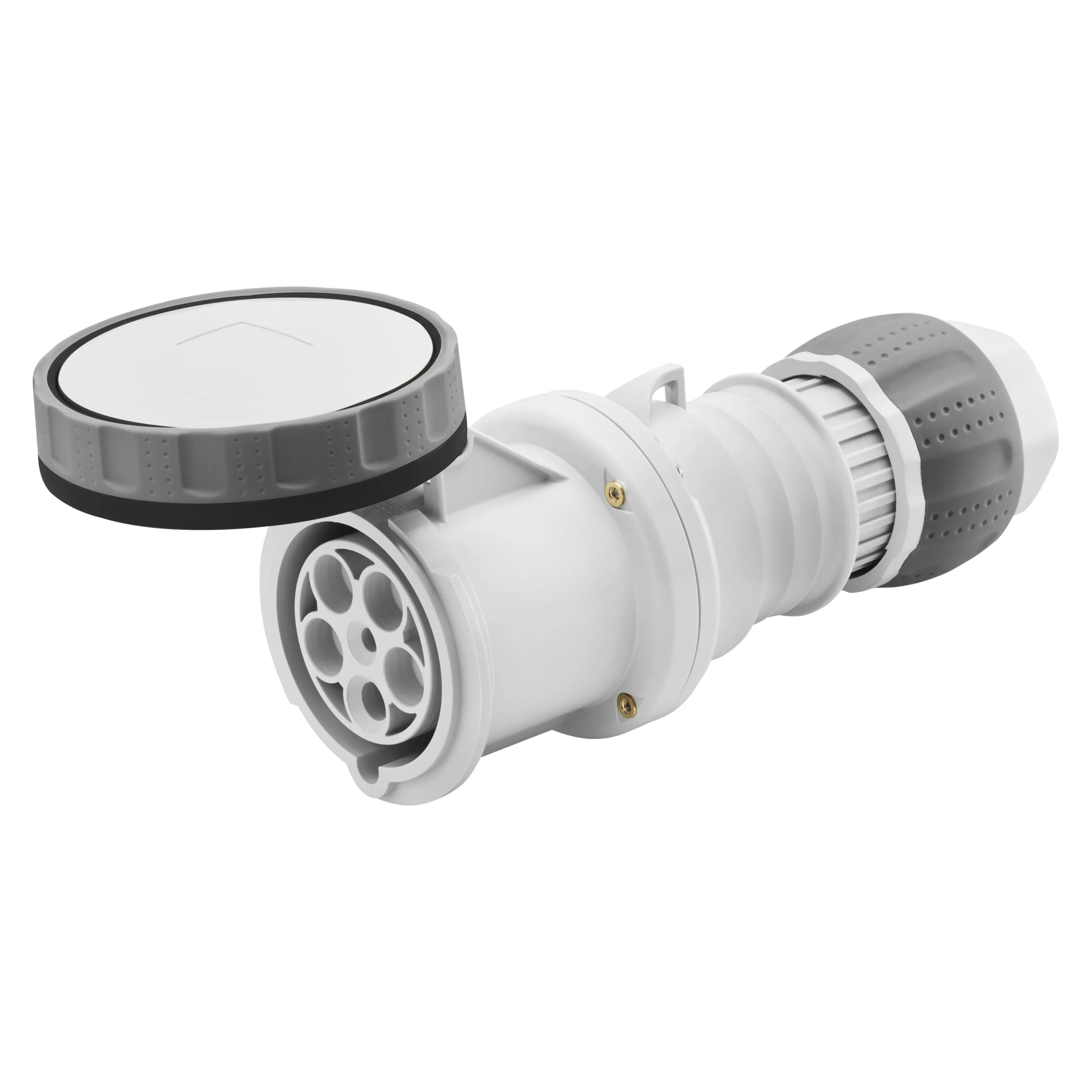 Priza Mobila Dreapta HP IP66/IP67/IP68/IP69 3P+N+E 63A 600-690V 50/60Hz Negru 5H Terminal Manta Gewiss GW63058H