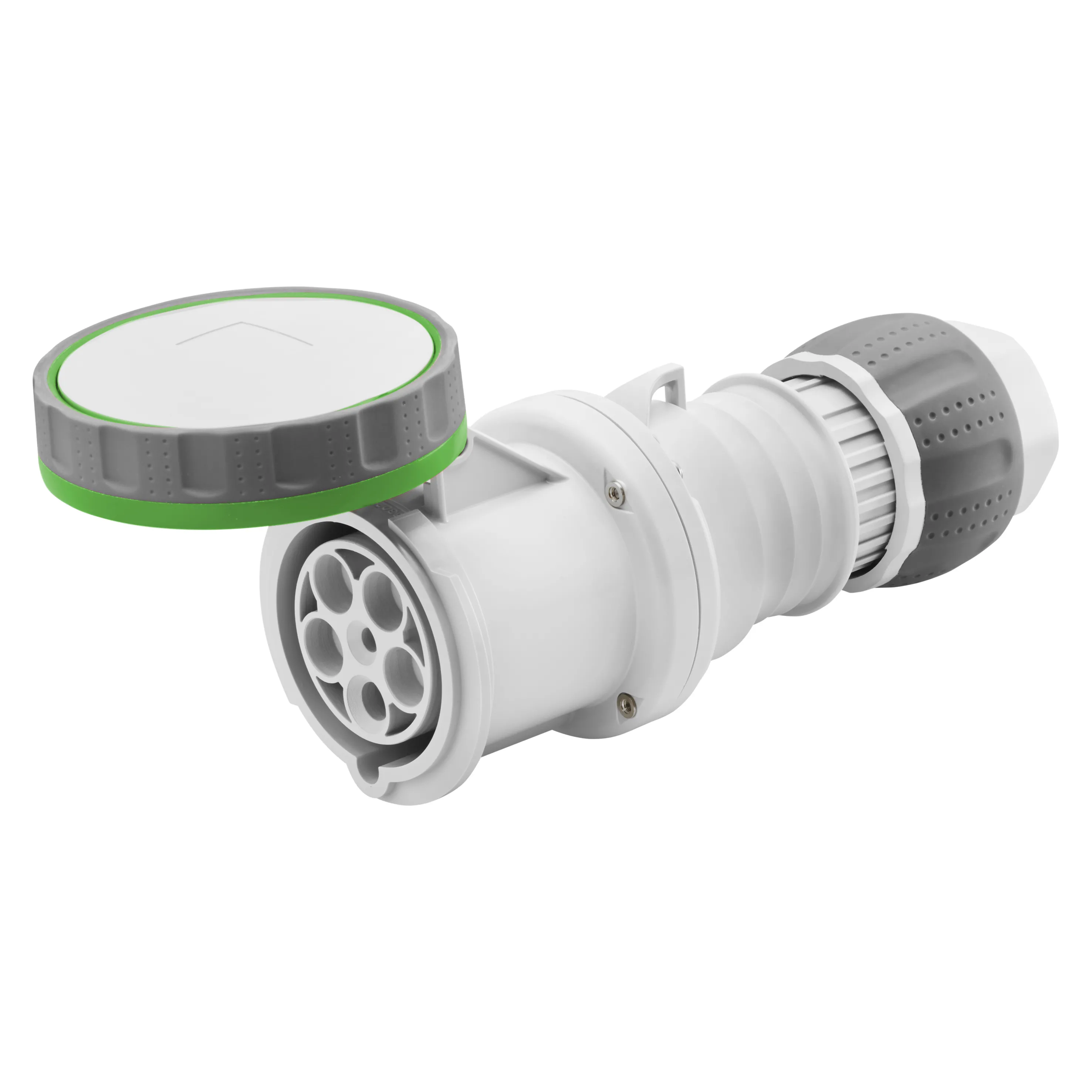 Priza Mobila Dreapta HP IP66/IP67/IP68/IP69 3P+E 63A >50V 100-300Hz Verde 10H Terminal Manta Gewiss GW63060H