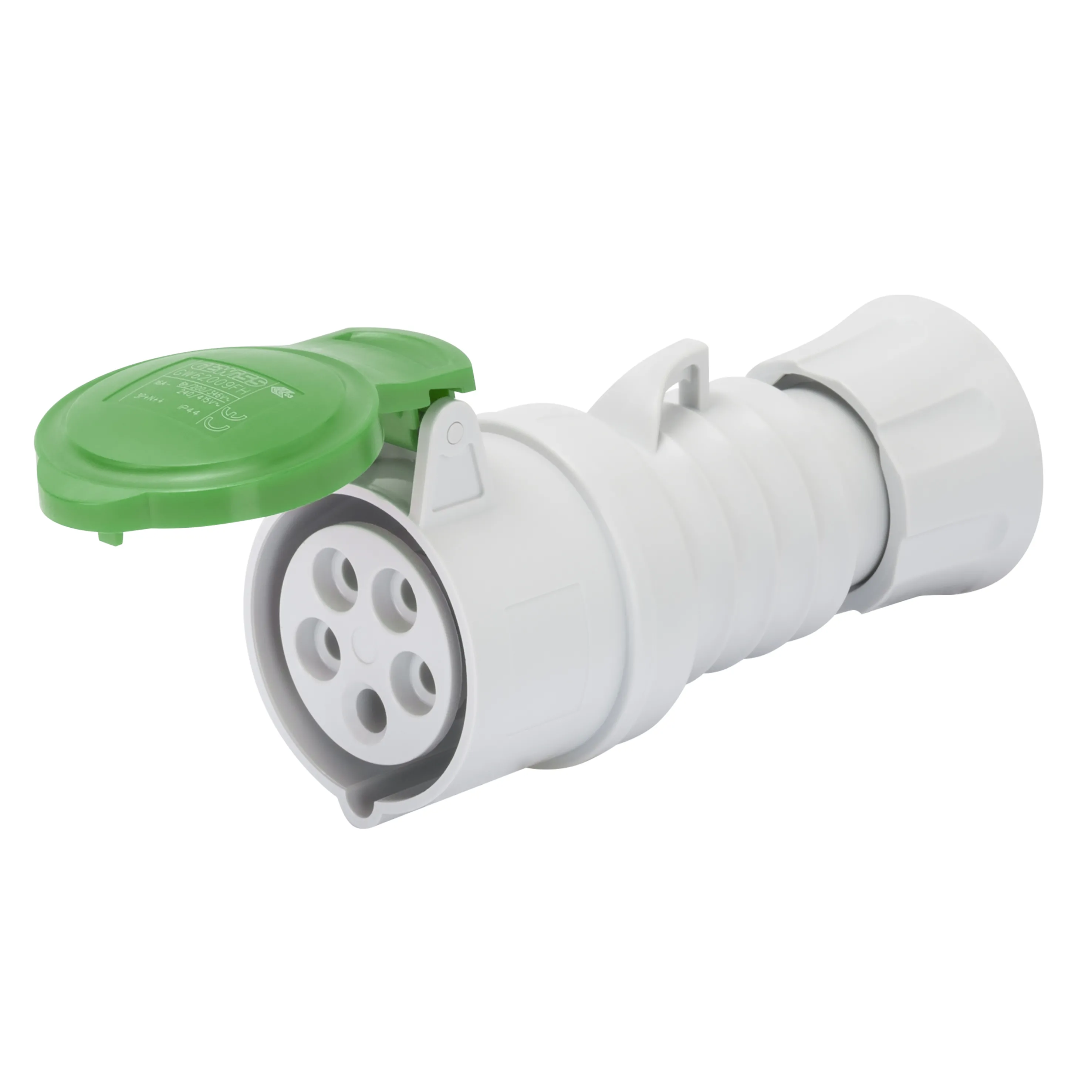 Priza Mobila Dreapta HP IP44/IP54 3P+N+E 32A >50V 100-300Hz Verde 10H Cablaj Cu Surub Gewiss GW62723H
