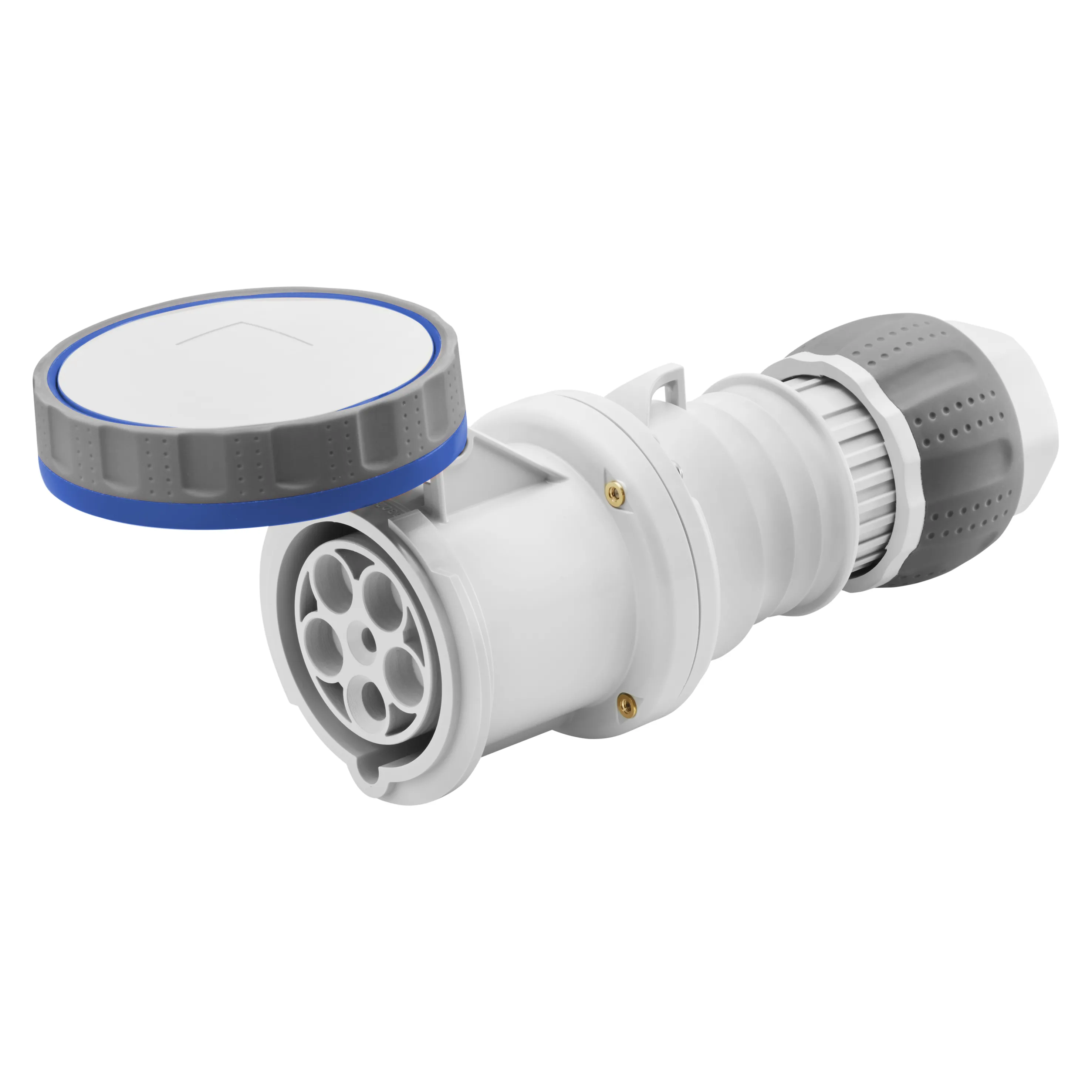 Priza Mobila Dreapta HP IP66/IP67/IP68/IP69 3P+E 63A 200-250V 50/60Hz Albastru 9H Terminal Manta Gewiss GW63049H