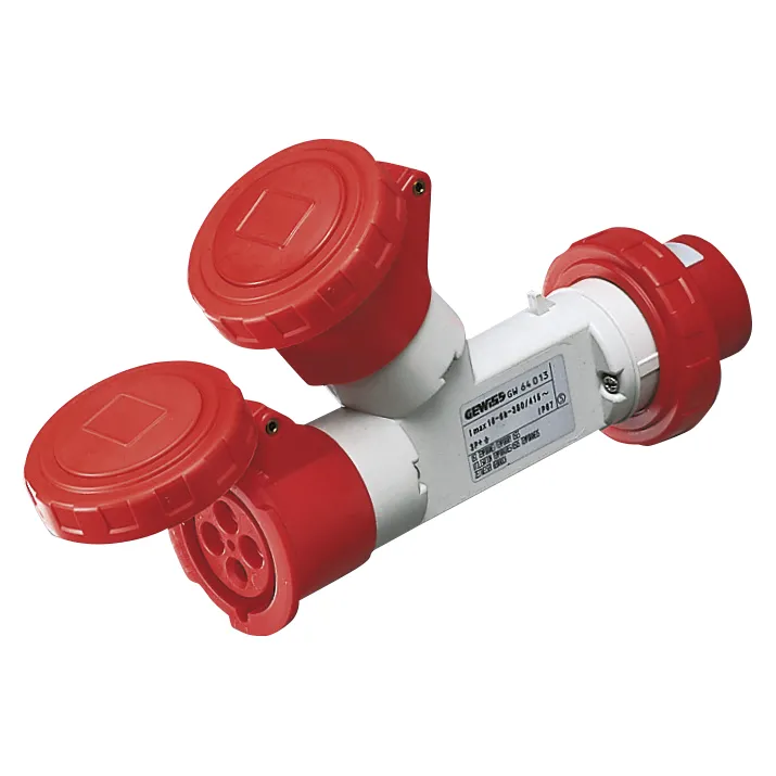 MultIPle Iesiri Socket-Couplers 2 IP67 Fisa 16A 2 Prize 3P+E 400V 50/60Hz Rosu 6H Gewiss GW64013