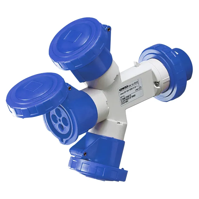 MultIPle Iesiri Socket-Couplers 3 IP67 Fisa 16A 2 Prize 3P+N+E 230V 50/60Hz Albastru 9H Gewiss GW64026