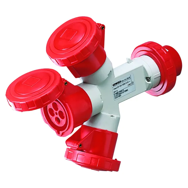 MultIPle Iesiri Socket-Couplers 3 IP67 Fisa 32A 2 Prize 3P+E 400V 50/60Hz Rosu 6H Gewiss GW64068