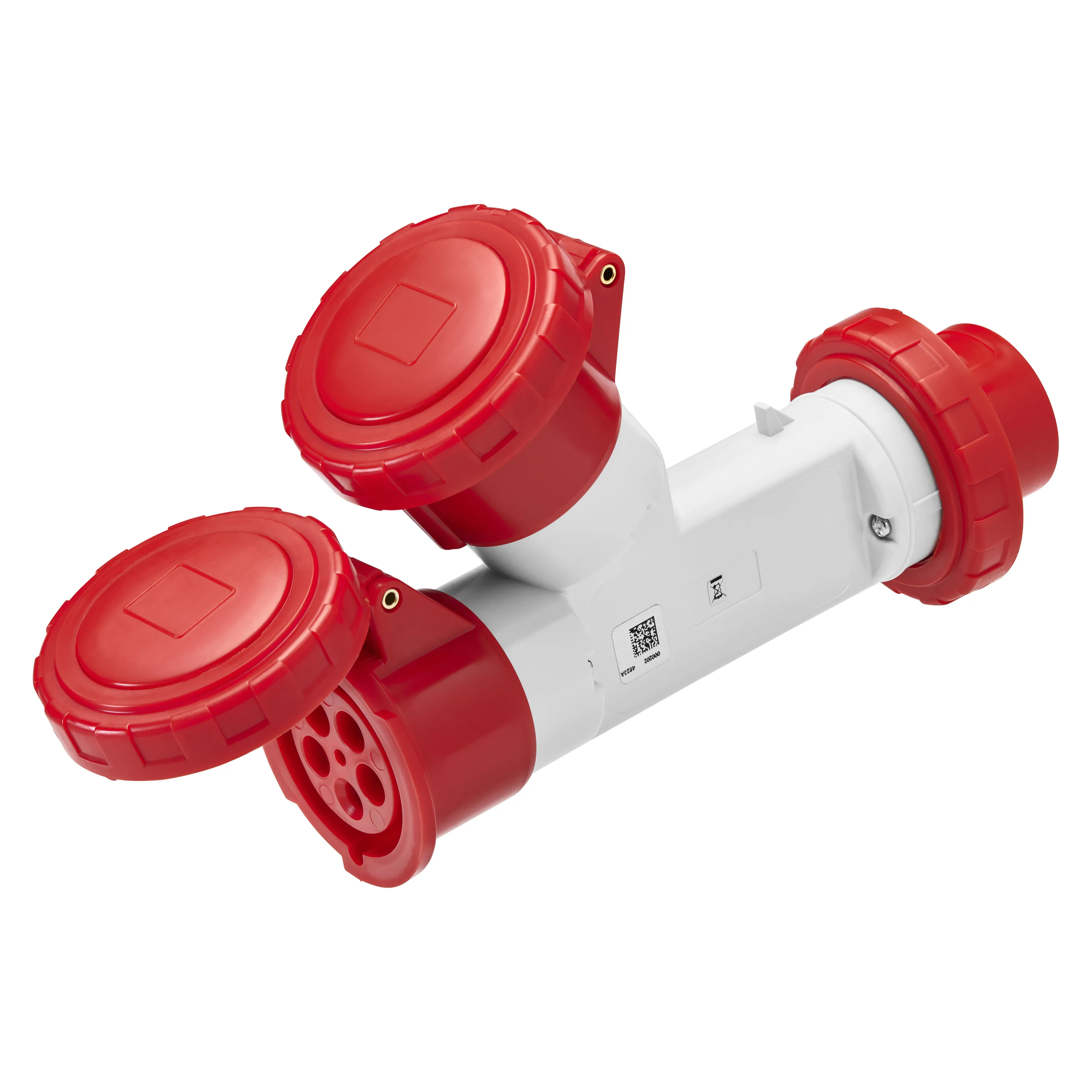 MultIPle Iesiri Socket-Couplers 2 IP67 Fisa 16A 2 Prize 3P+N+E 400V 50/60Hz Rosu 6H Gewiss GW64014 