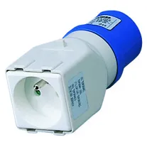 Adaptor De Sistem De La IP44 Industrial La IP44 Casnic Priza 2P+E 16A 230V C.A. 50/60Hz 1 Fisa 2P+E 16A Franceza Std Gewiss GW64203 
