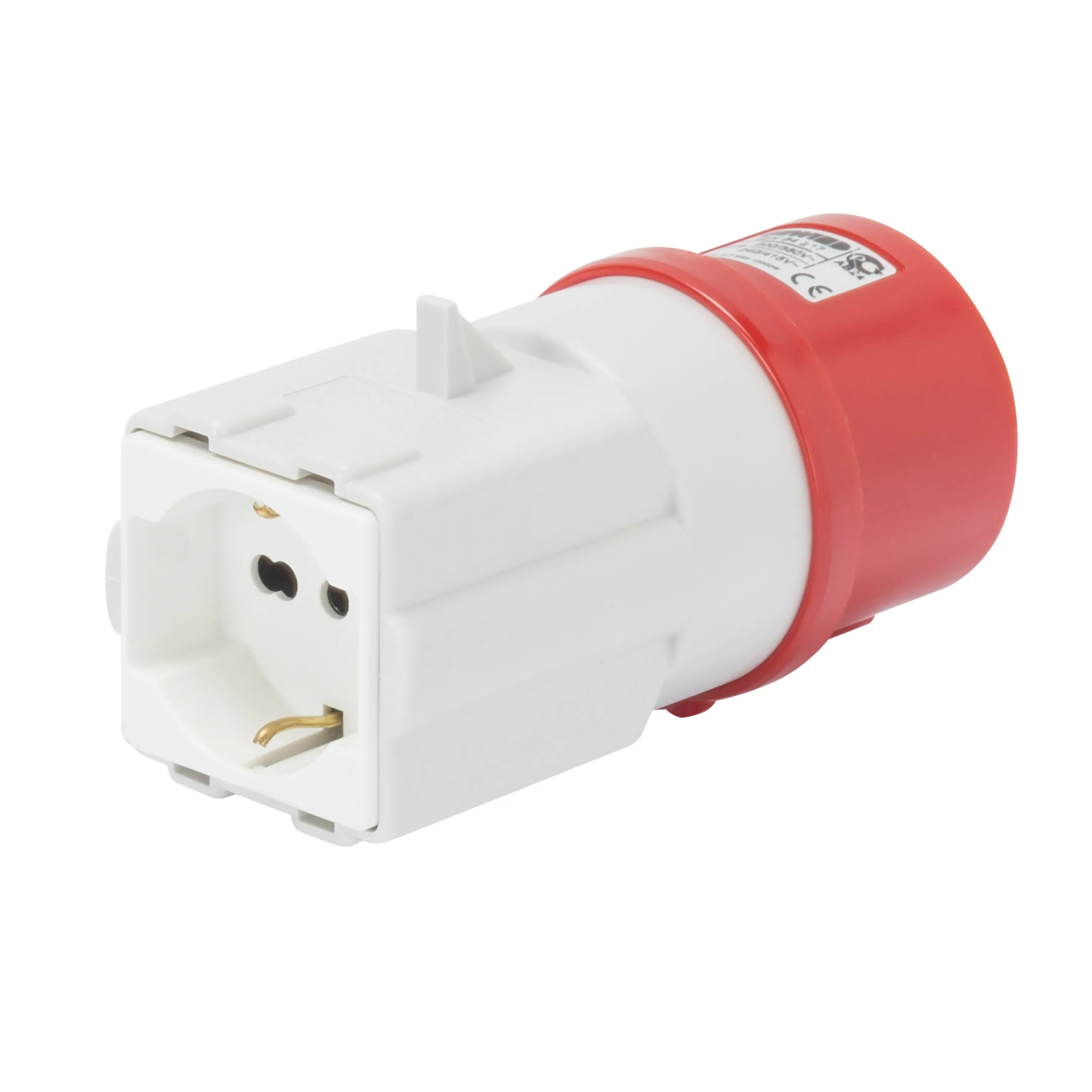Adaptor de sistem de la ip44 industrial la ip44 casnic priza 3p+n+e 16a 400v ac 50/60hz 1 fisa 2p+e 16a dual amp (p30/p17) gewiss gw64217