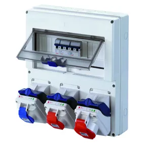 Combibloc Asd Montaj Aparent 1 Priza 2P+E 16A + 1 Priza 3P+E 16A + 1 Priza 3P+E 32A IP44 Gewiss GW66396
