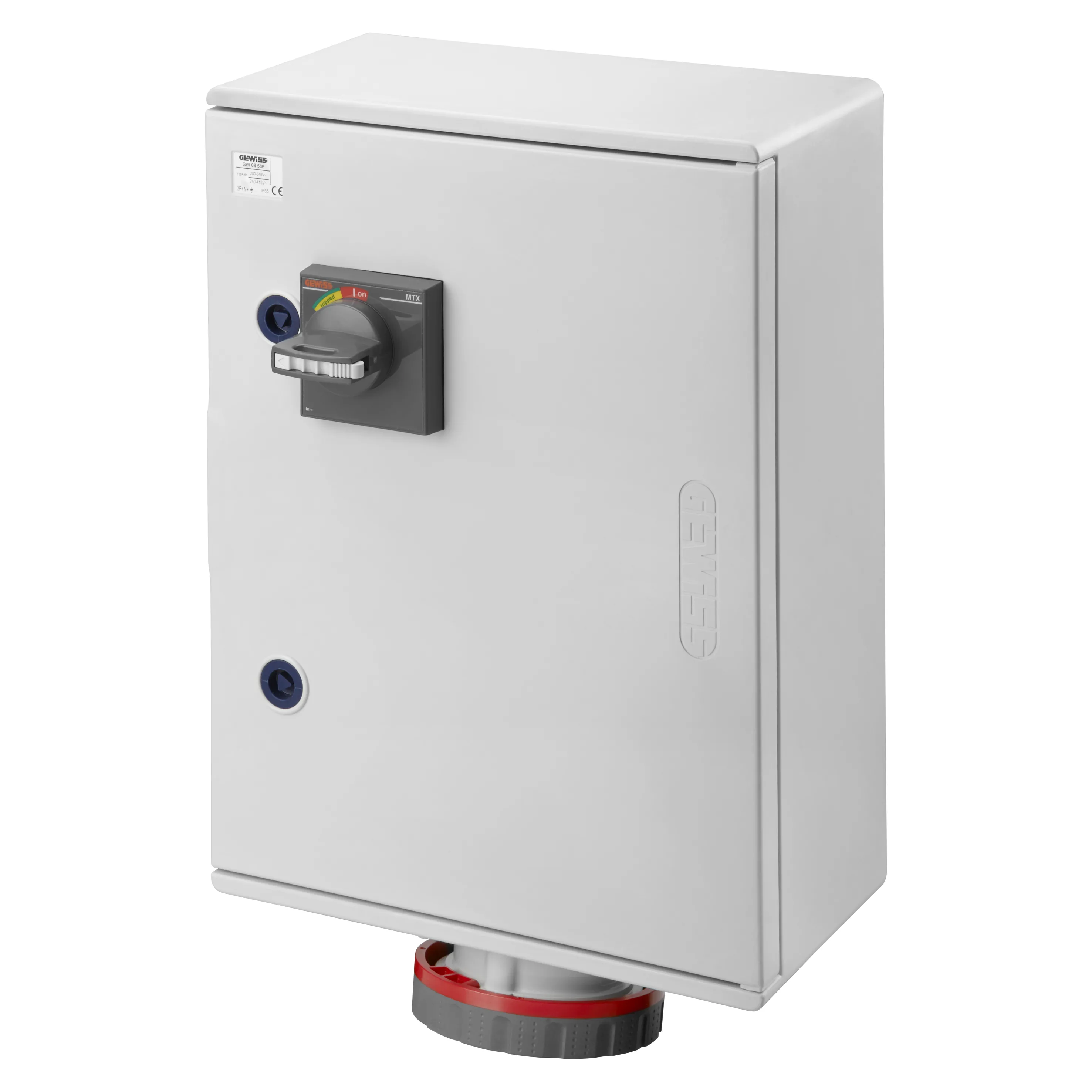 Priza Verticala Fixa Montare Pe Suprafata Intrerupator Circuite Miniatural -+E 125A 400V 6H IP55 Gewiss GW66585